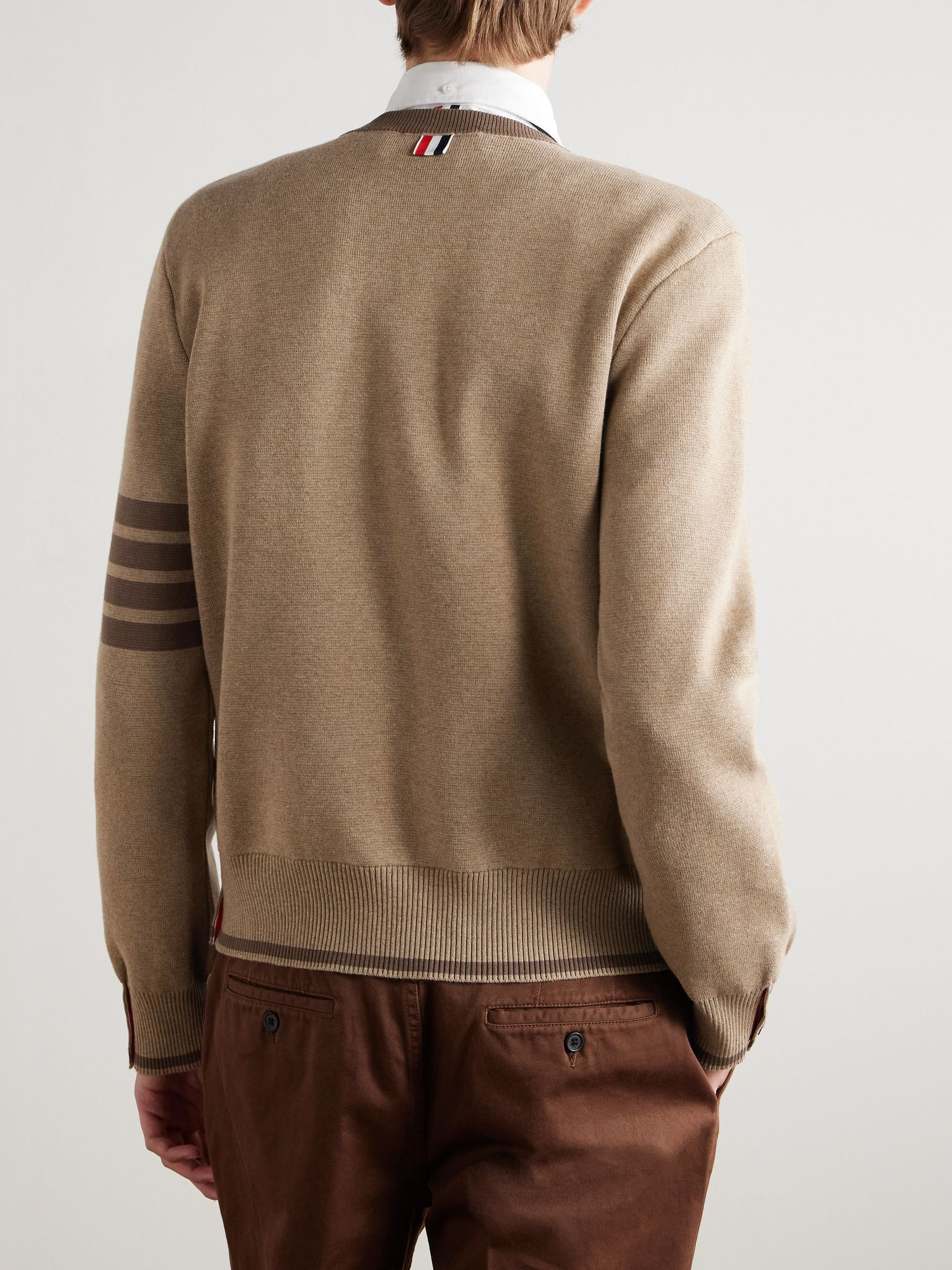 Milano Striped Cotton Sweater Brown - 4