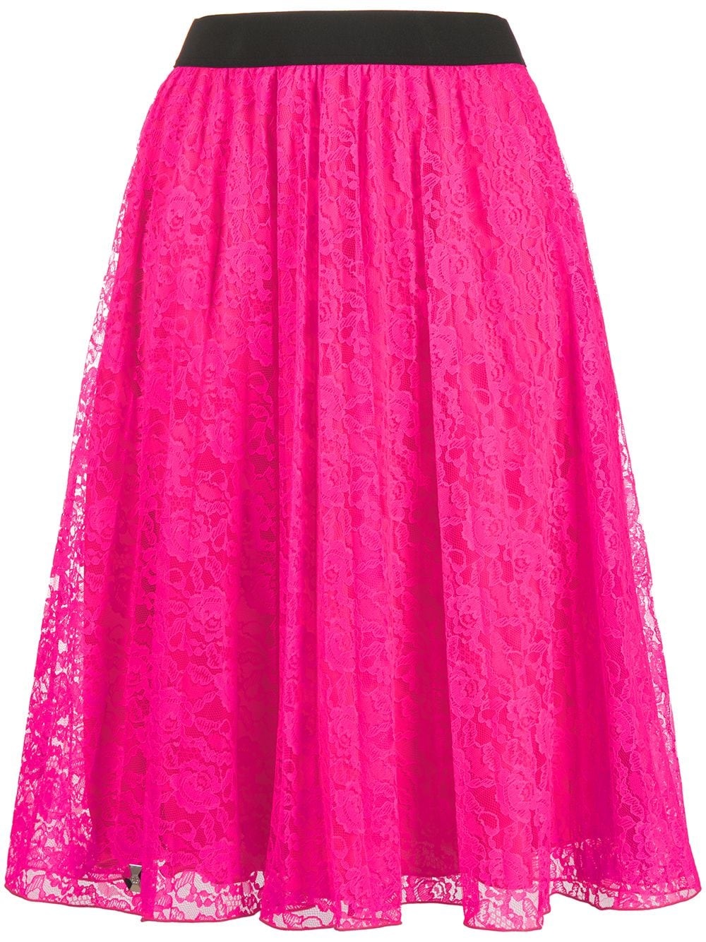 floral-lace A-line skirt - 1