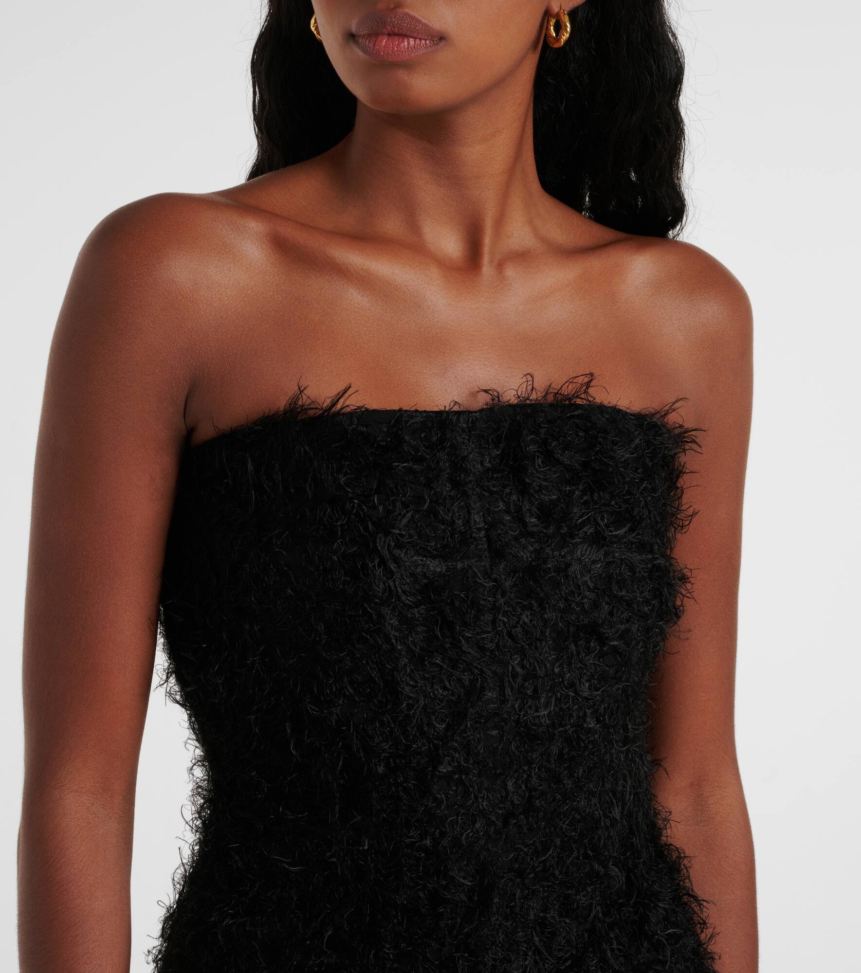 Strapless fil coupé midi dress - 4