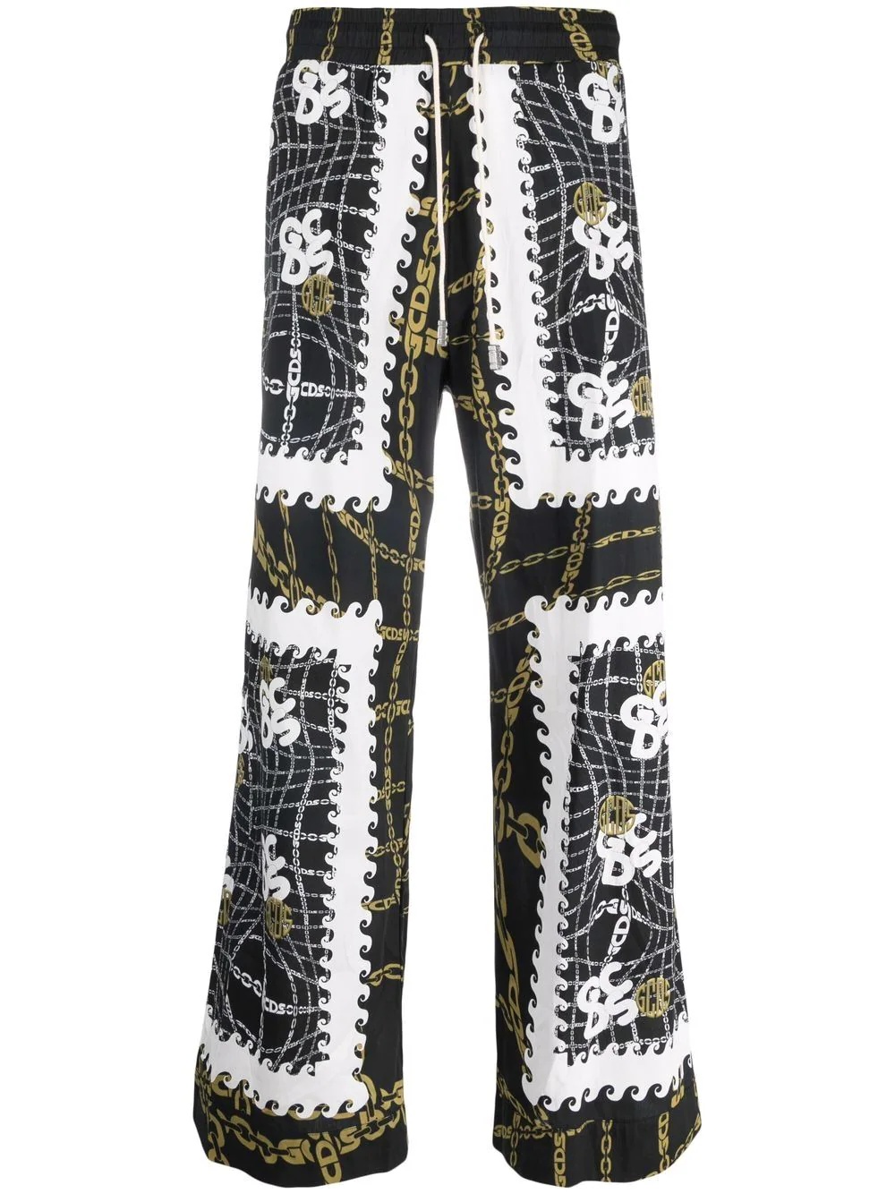 chain-link print trousers - 1