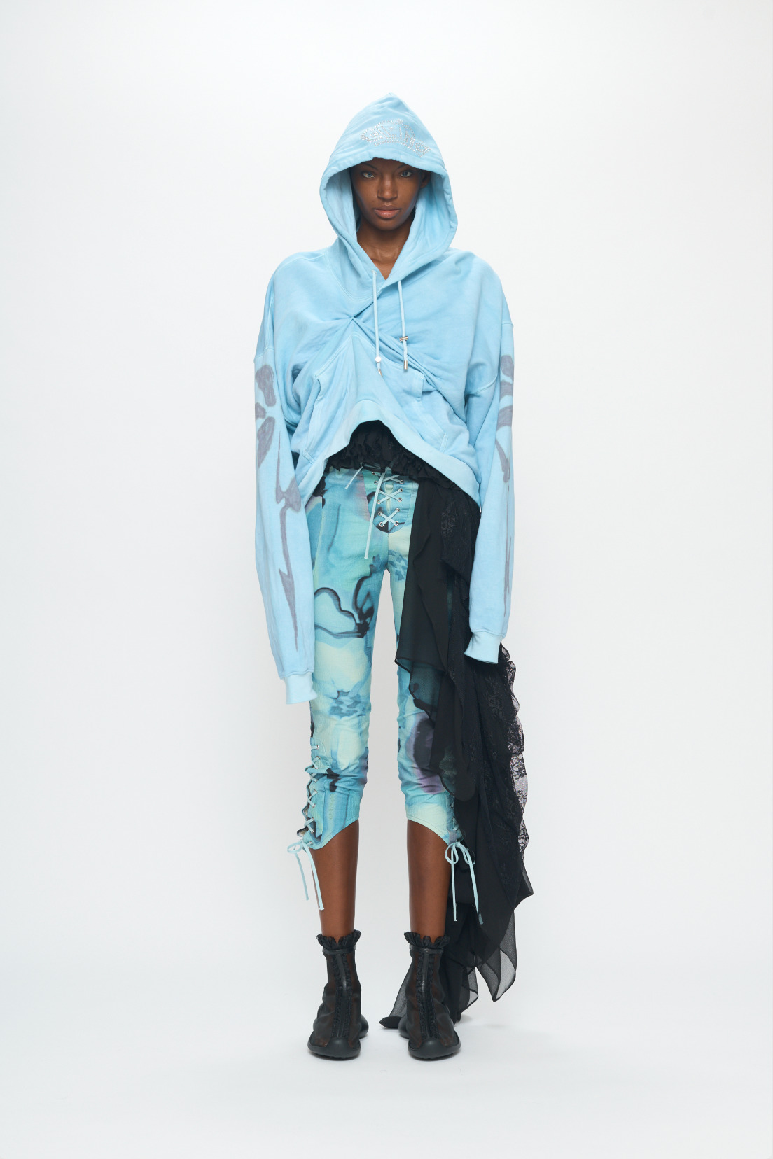 SKY WATERCOLOR FLORAL BANEBERRY PANT - 8