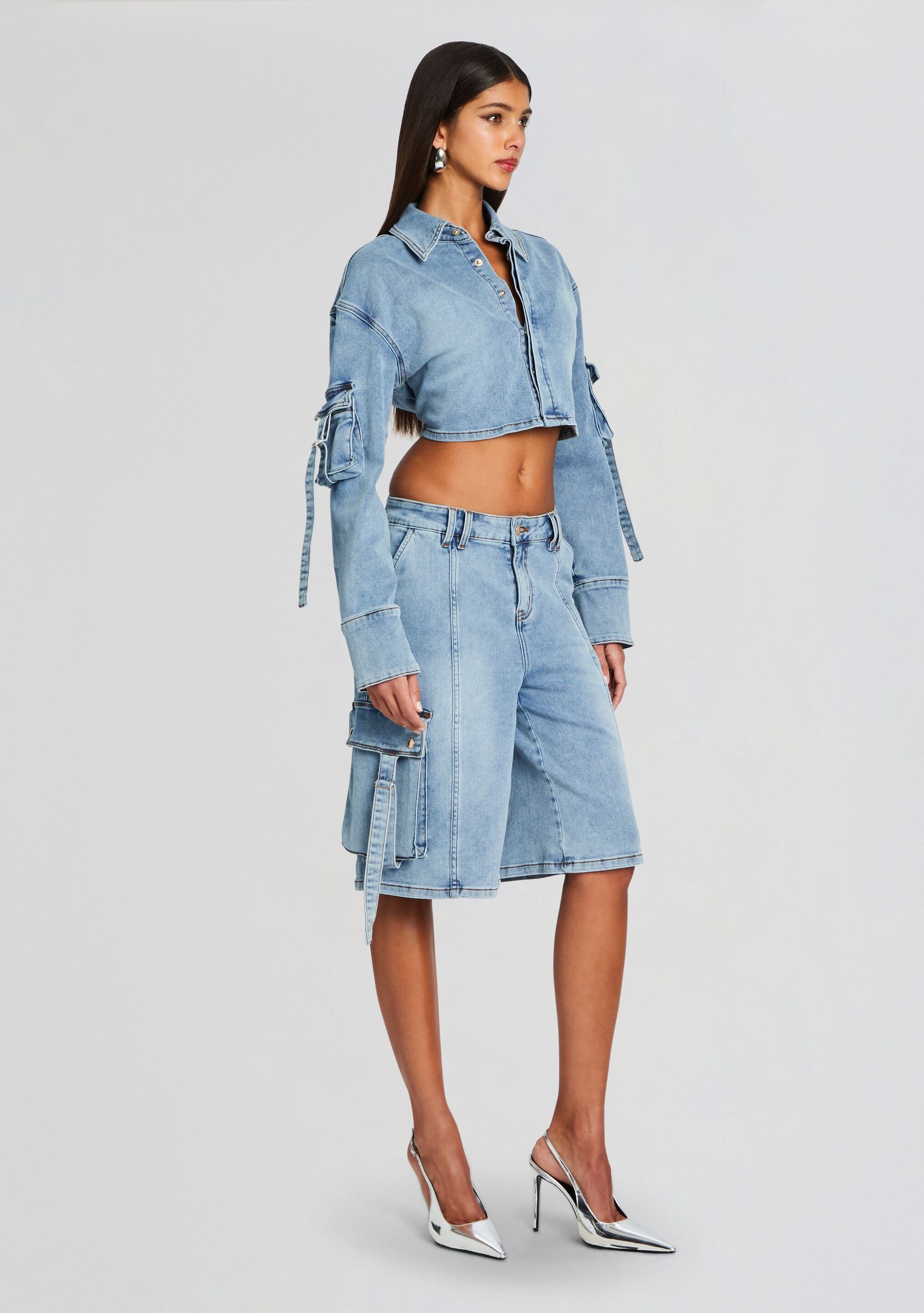 SARTA CARGO DENIM SHORT - 3