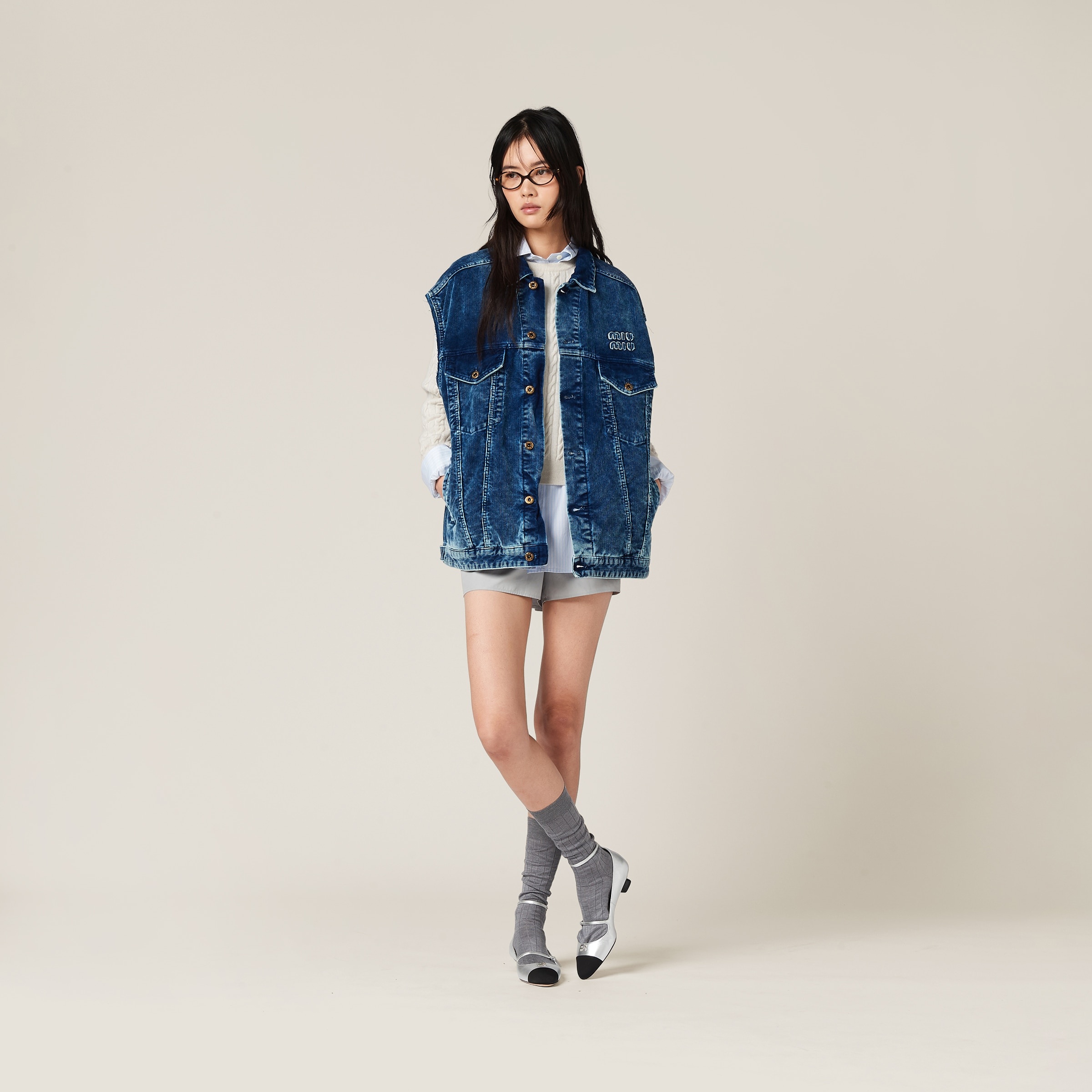 Washed velvet vest - 1