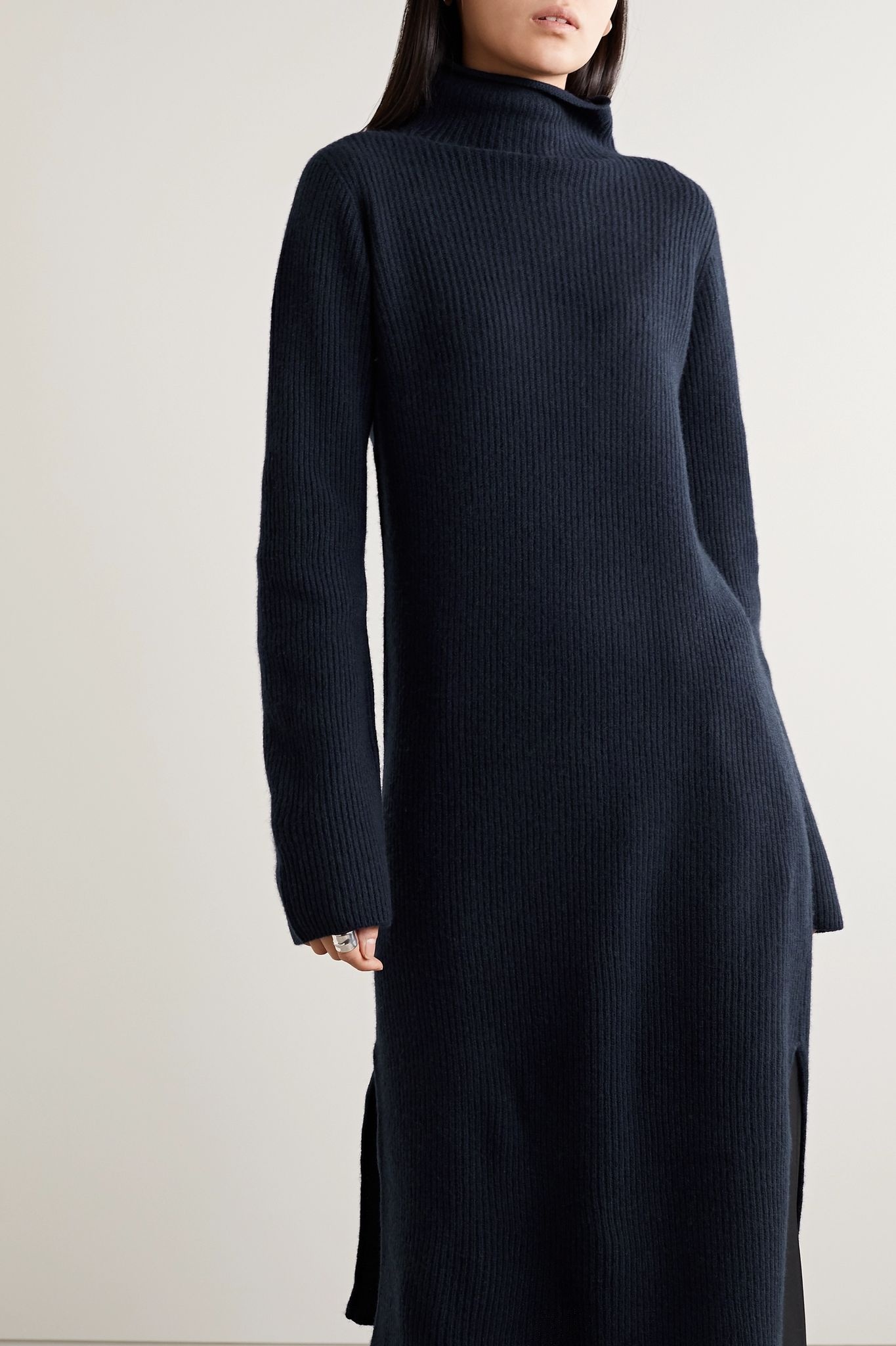 Moa ribbed wool and cashmere-blend turtleneck midi dress - 3