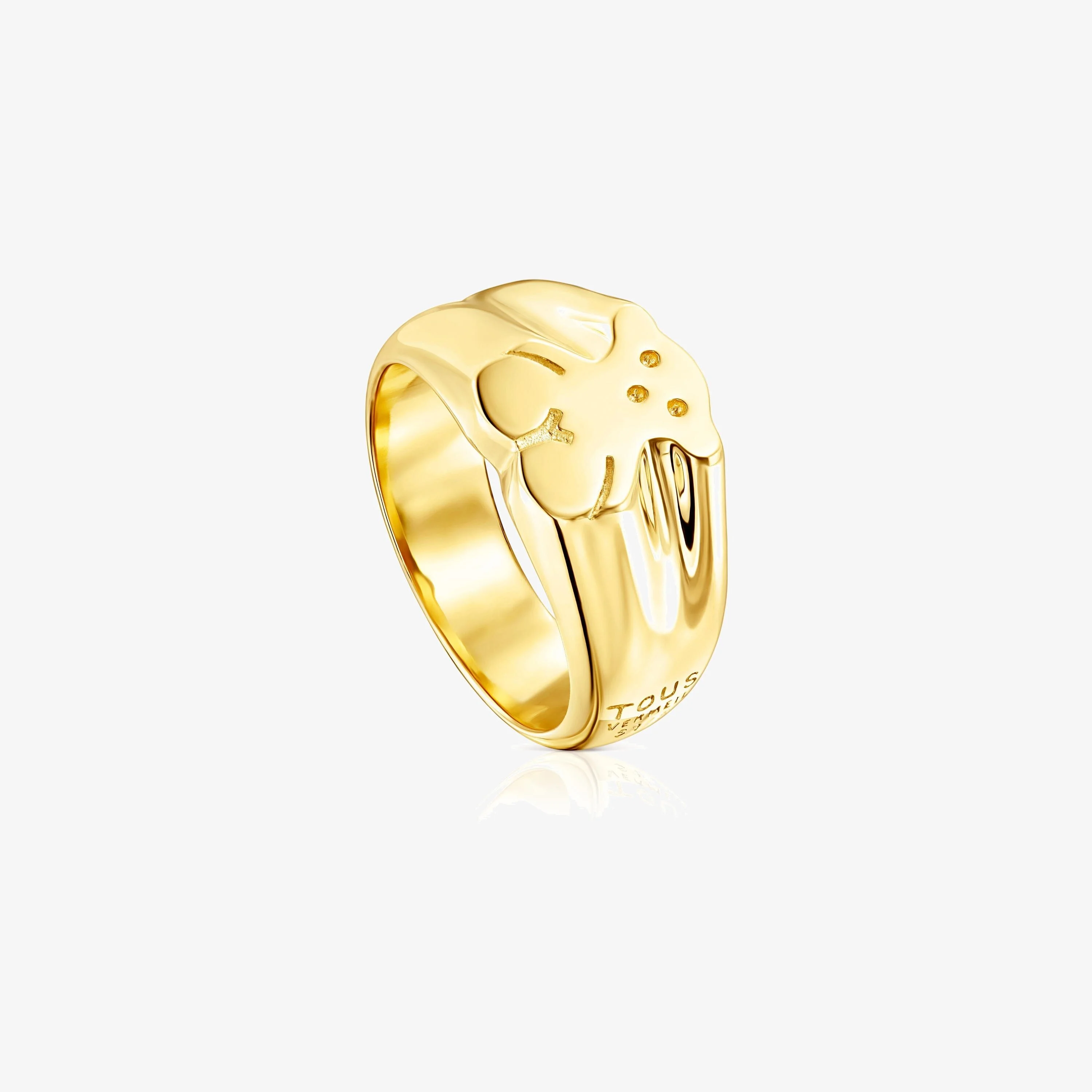 18K gold vermeil Sweet Dolls bear Signet ring - 1