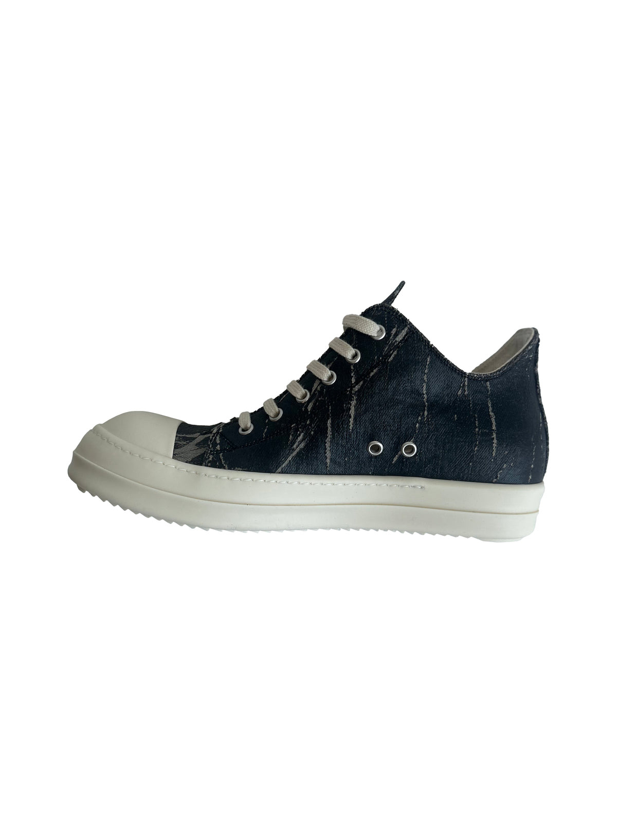 MEN'S DENIM LOW SNEAKERS (BLACK WASHED FOIL/MILK) - 3