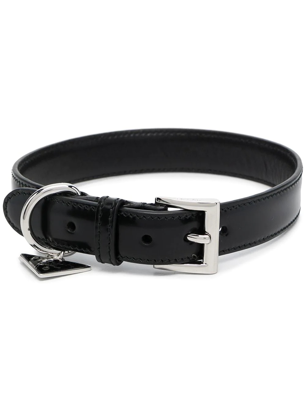 brushed leather pet collar - 1