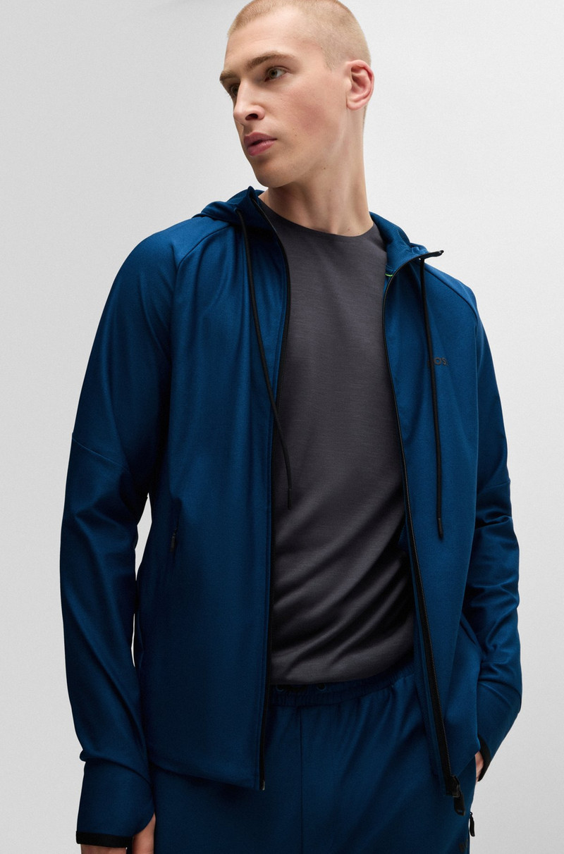 ACTIVE-STRETCH ZIP-UP HOODIE WITH LOGO DETAIL 6