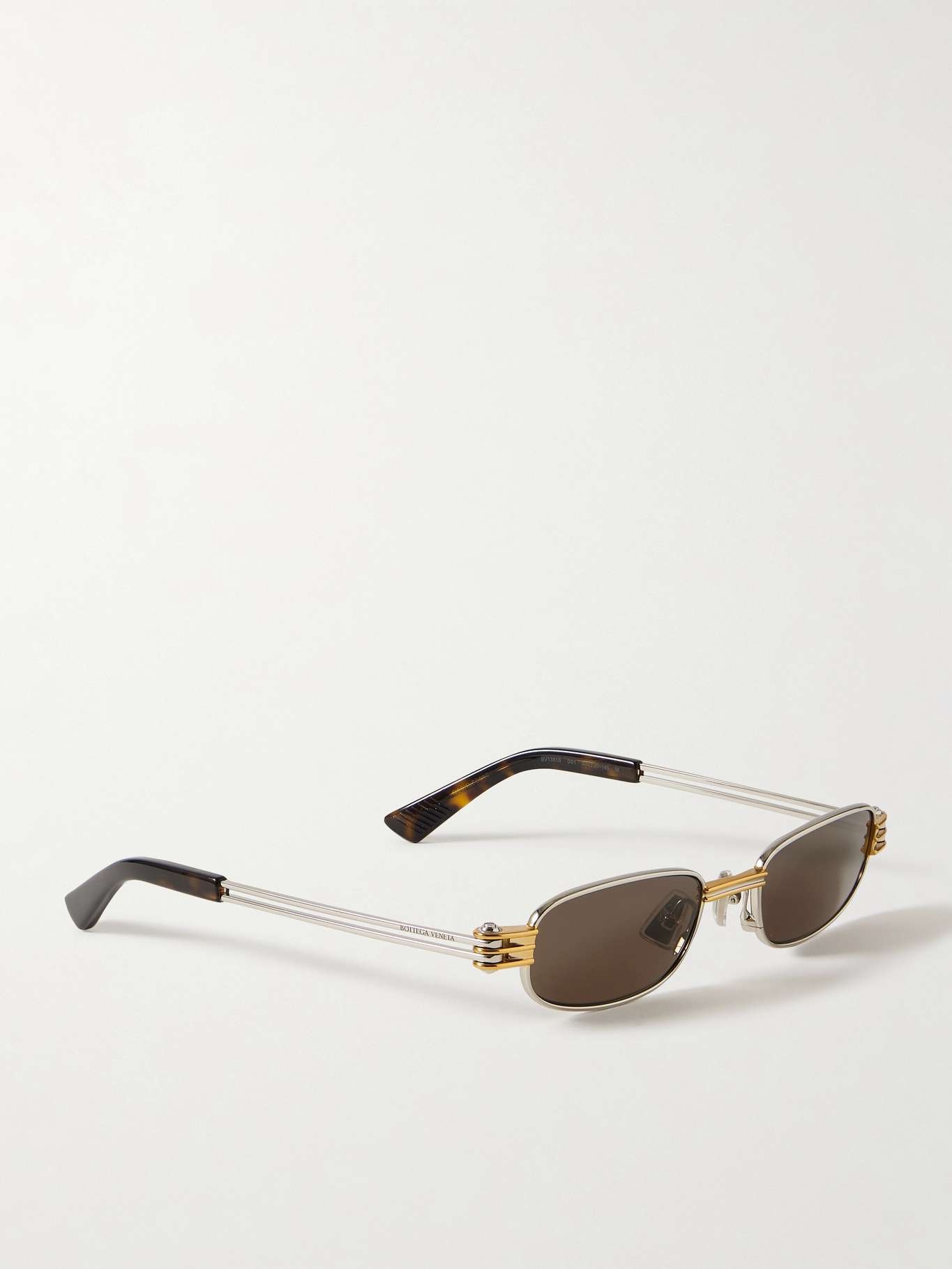 Rectangle-frame silver- and gold-tone sunglasses Silver - 3