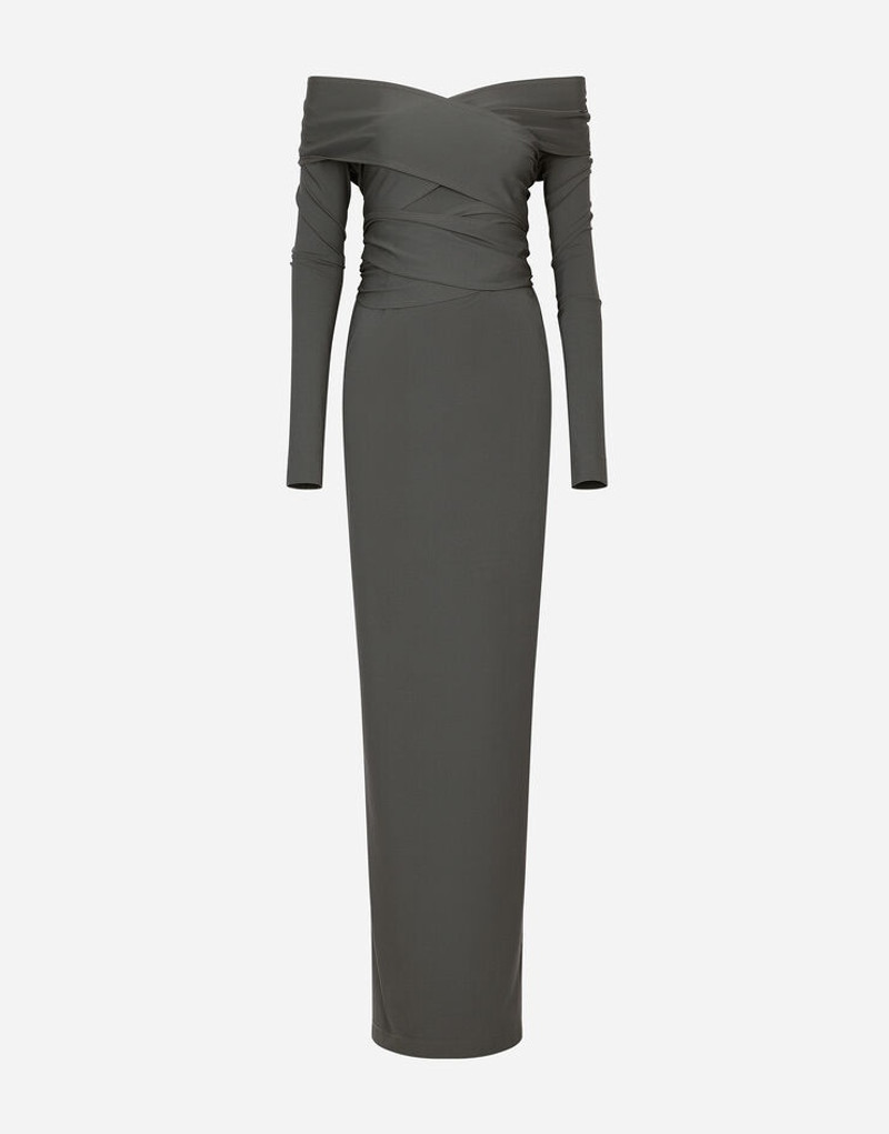 Long stretch jersey Milano rib dress 1