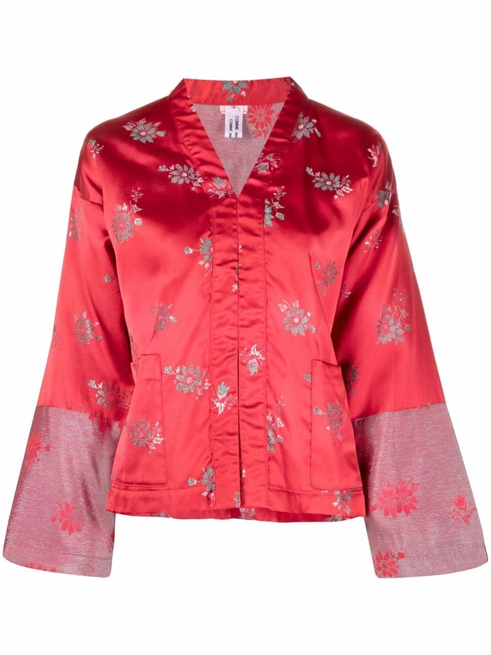 metallic thread floral jacket - 1