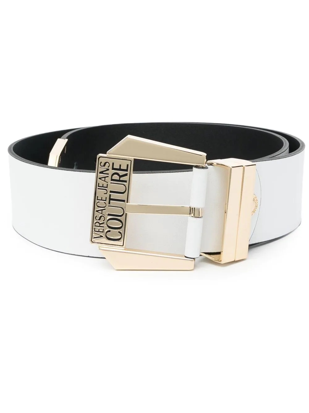 engraved-logo buckle belt - 1