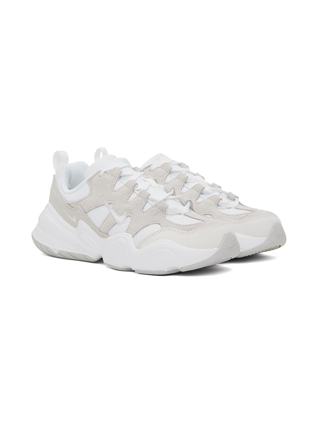 White & Beige Tech Hera Sneakers - 4