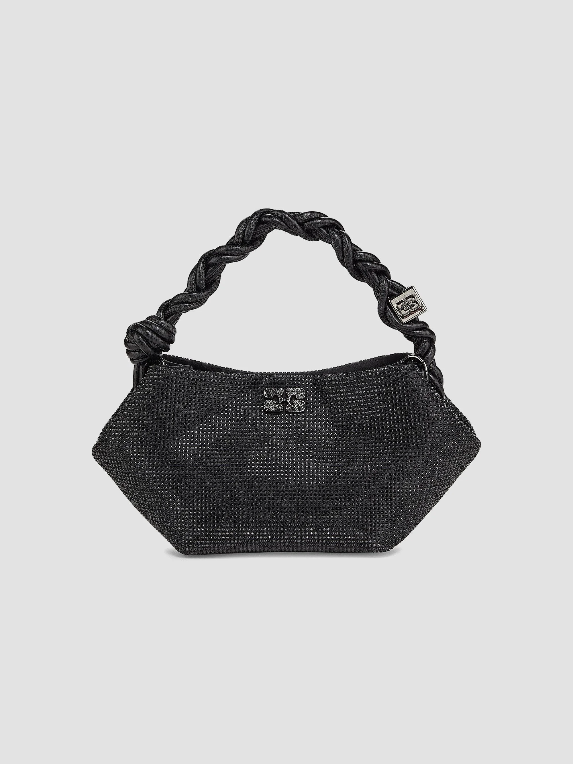 Women's Mini Bou Strass-Embellished Top Handle Bag - Black - 1