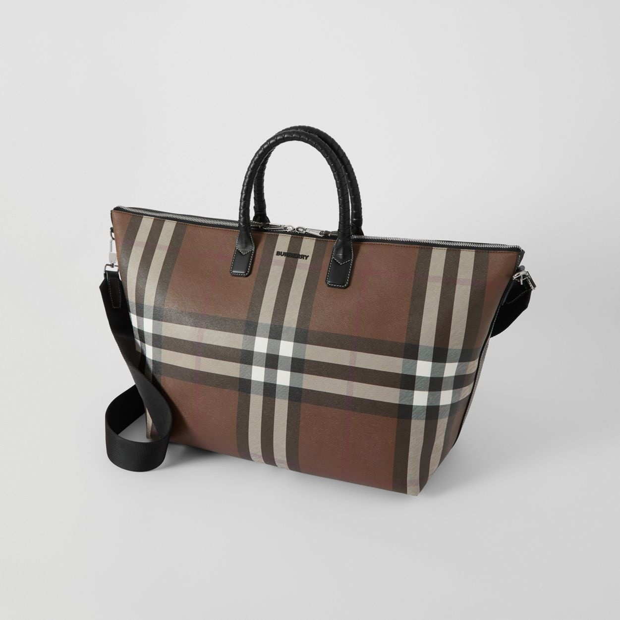 Check and Leather Holdall - 4