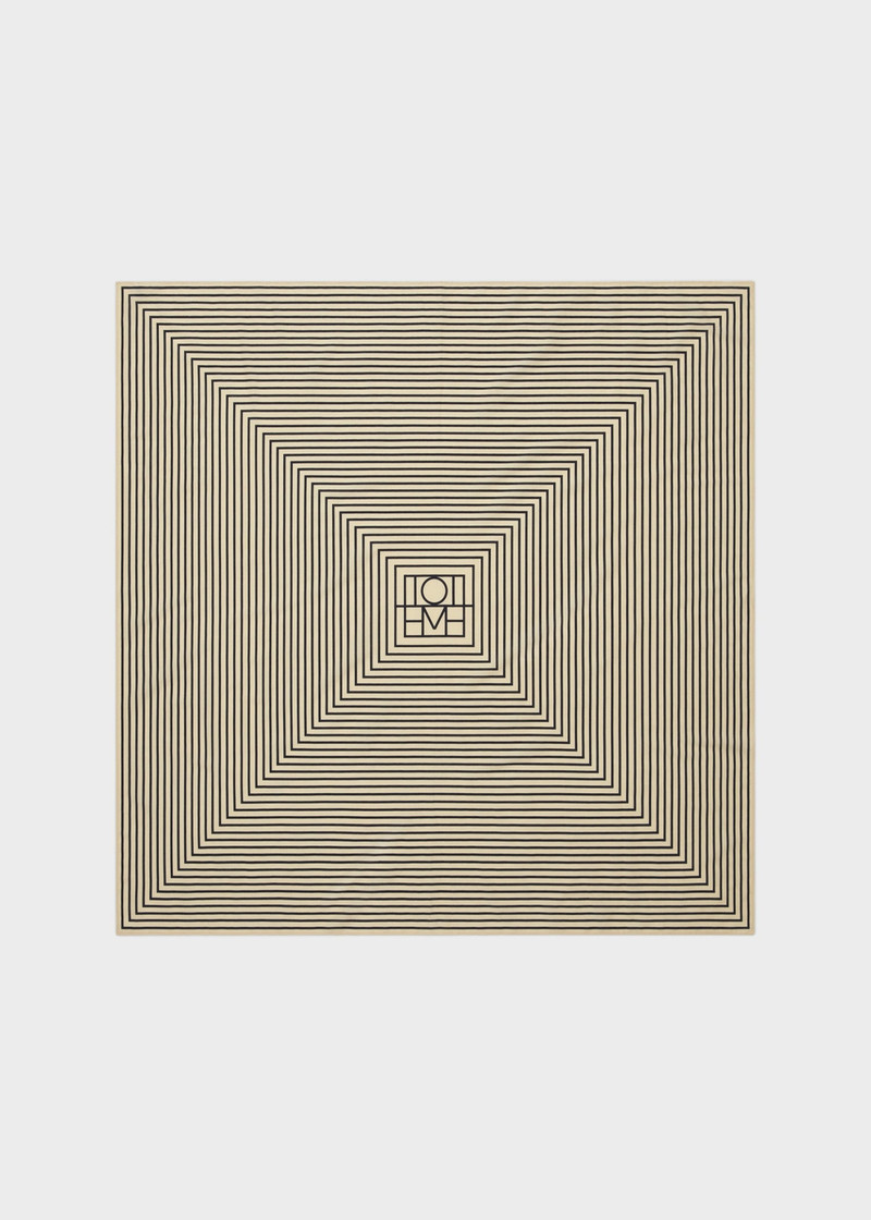 Signature monogram silk blanket scarf creme 1