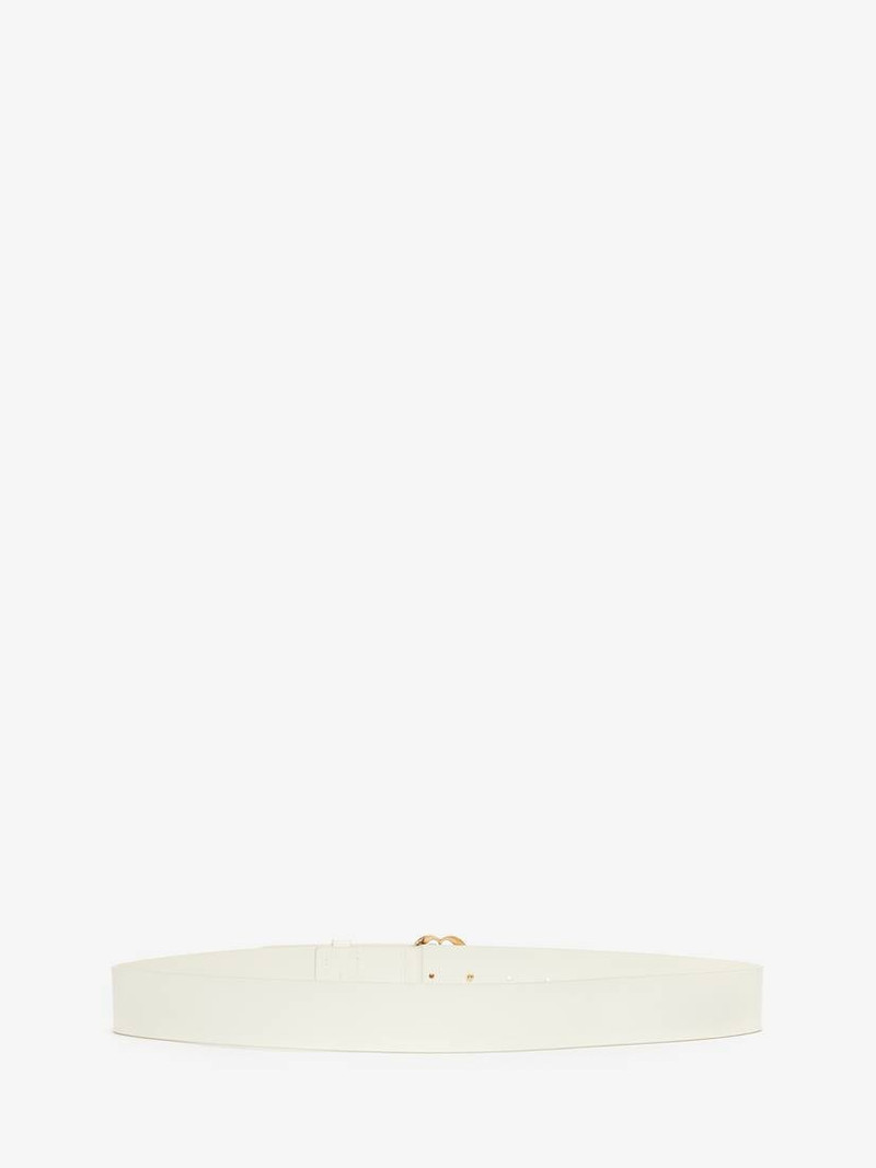 Men's Seal Logo Belt in Ivory 3