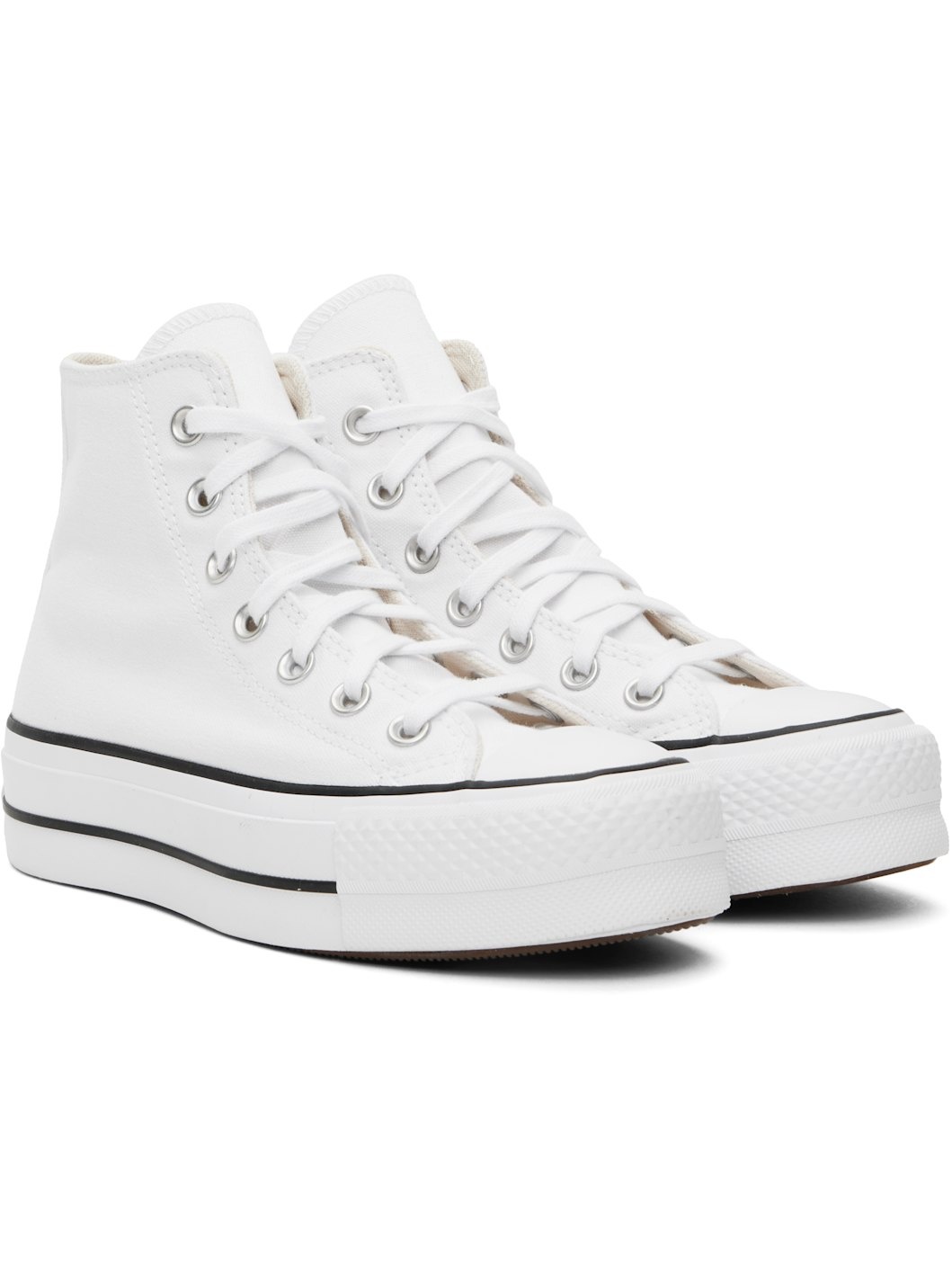 White Chuck Taylor All Star Canvas Platform High Top Sneakers - 4