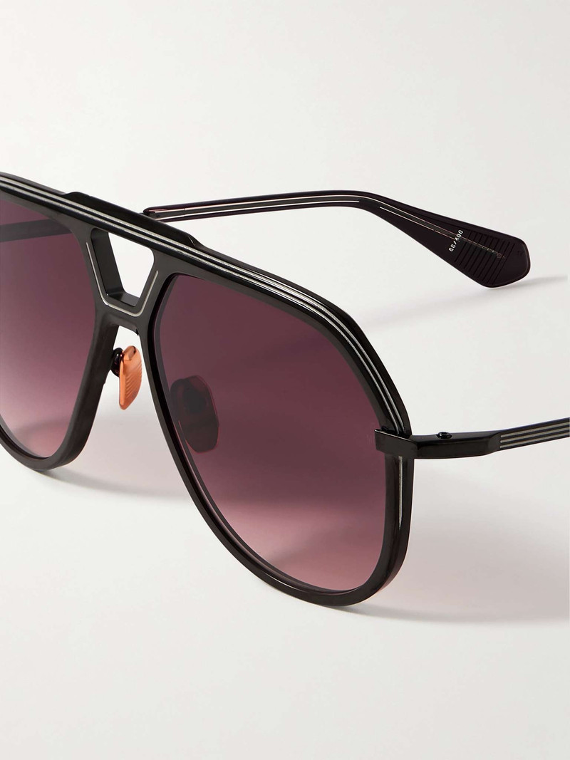 JACQUES MARIE MAGE Lockheed Aviator-Style Titanium Sunglasses outlook