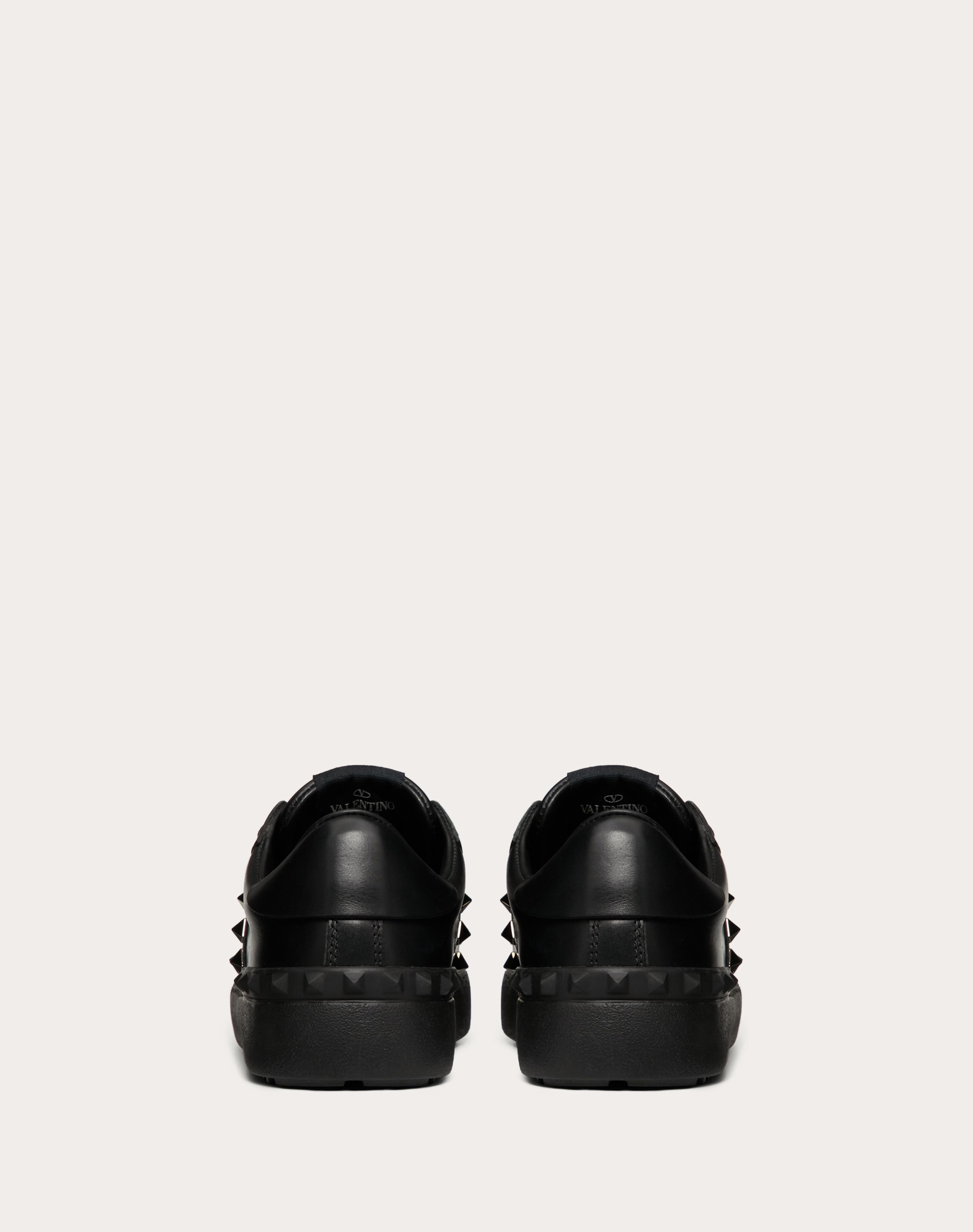 ROCKSTUD UNTITLED NOIR CALFSKIN LEATHER SNEAKER - 3