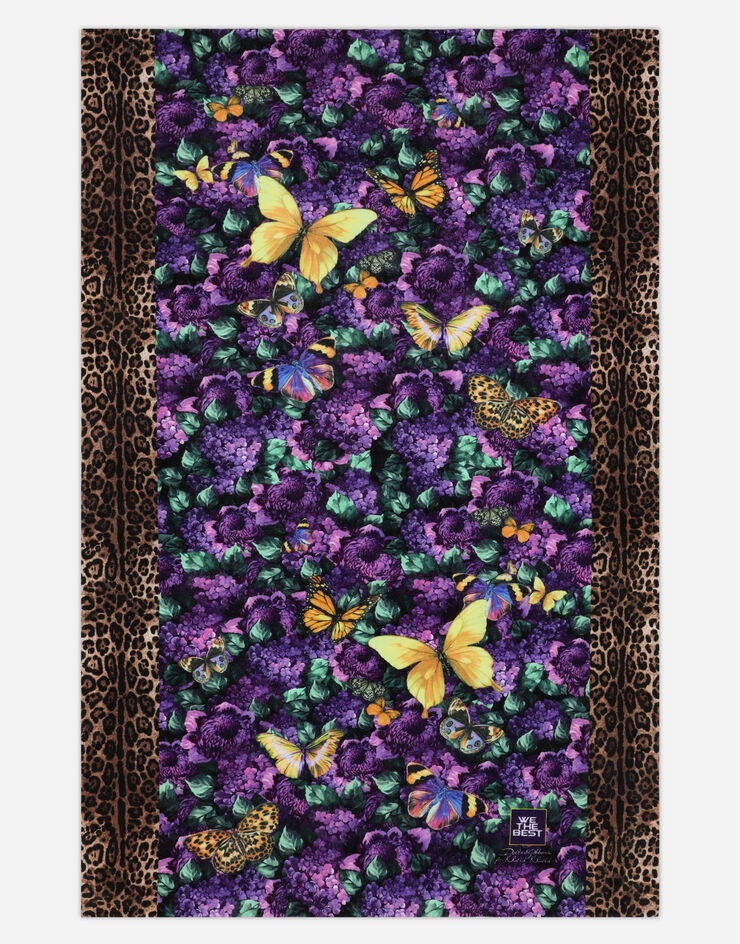 Butterfly-print terry cloth beach towel - 1