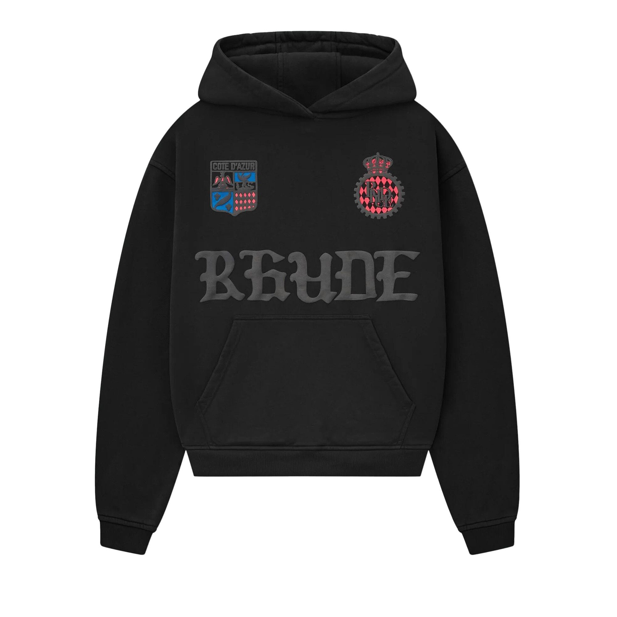 Rhude Côte D'Azur Crest Hoodie 'Black' - 1