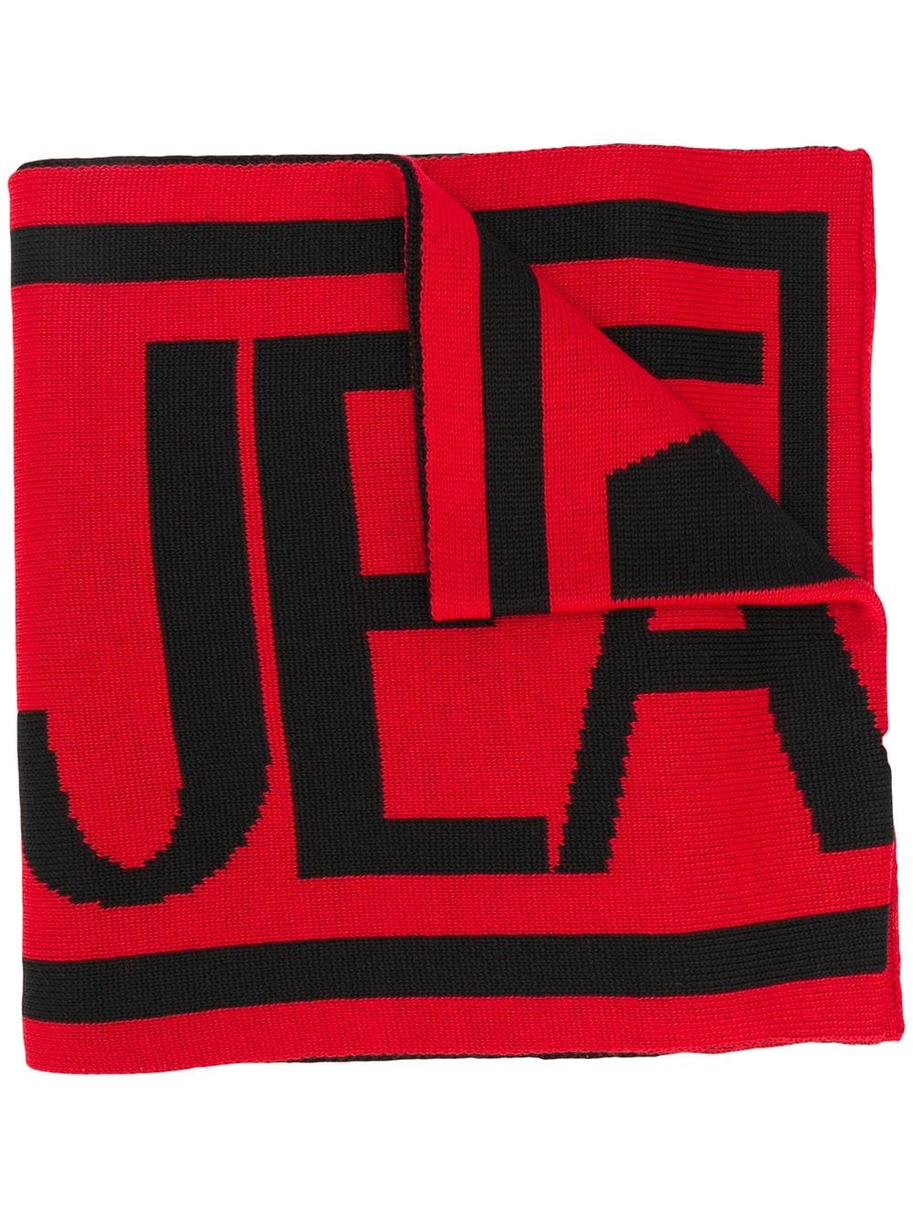 intarsia logo knit scarf - 1