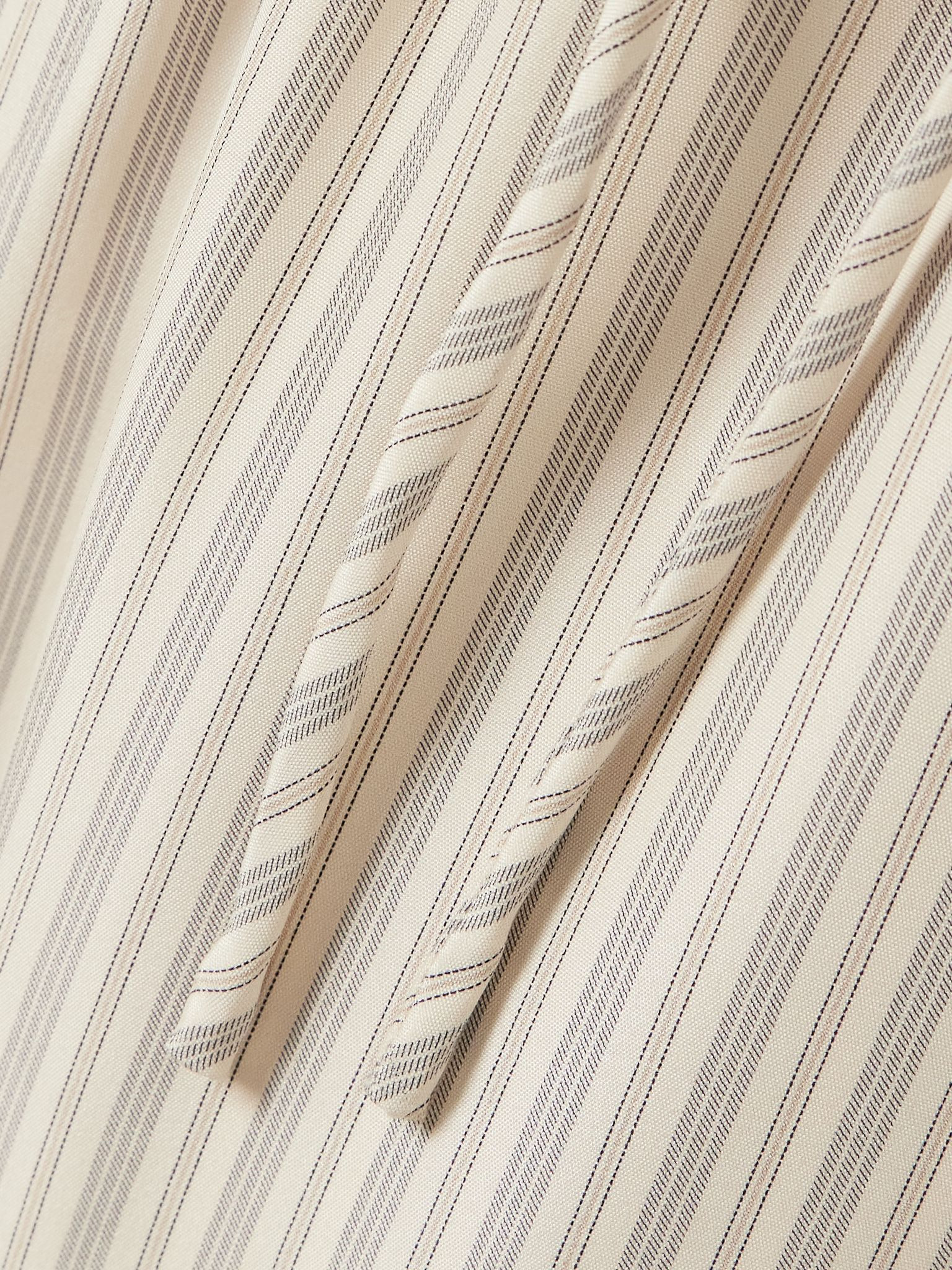 Striped silk wide-leg pants Cream - 4