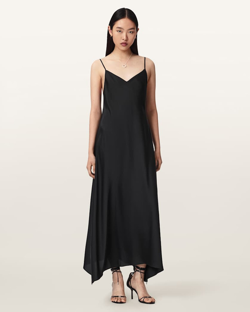 ALLSAINTS LEONA V-NECK MAXI SLIP DRESS outlook