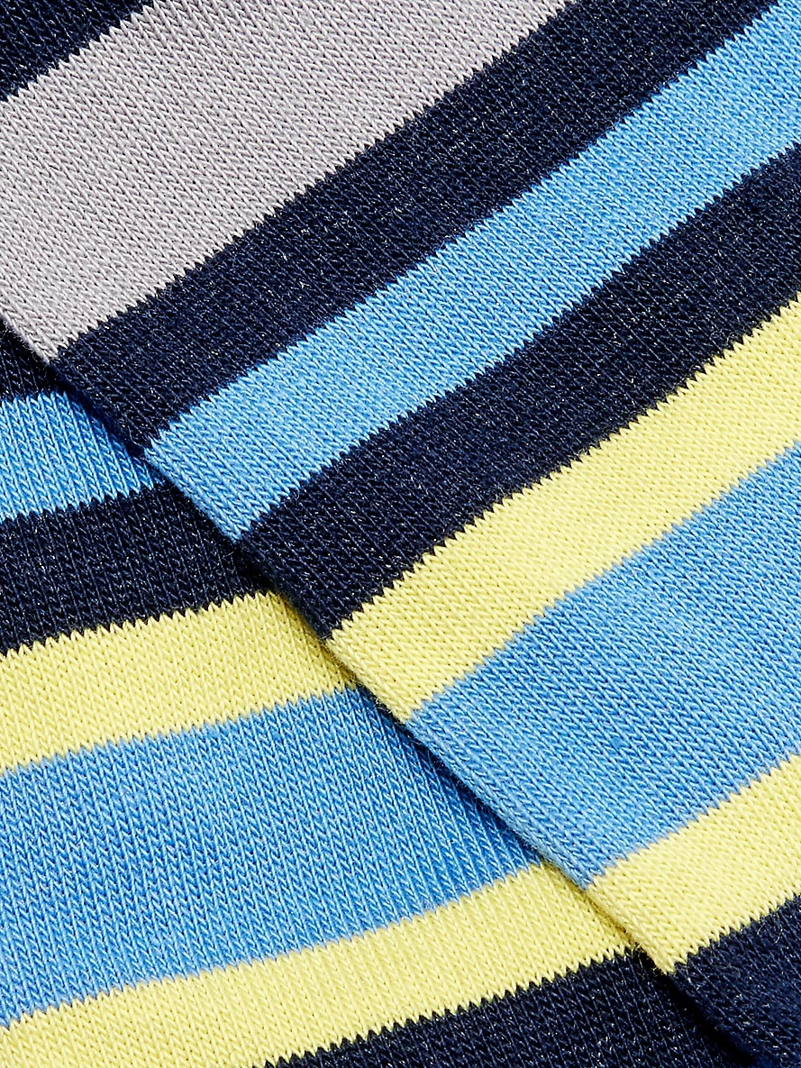 Stripe-pattern cotton-blend knitted socks - 2