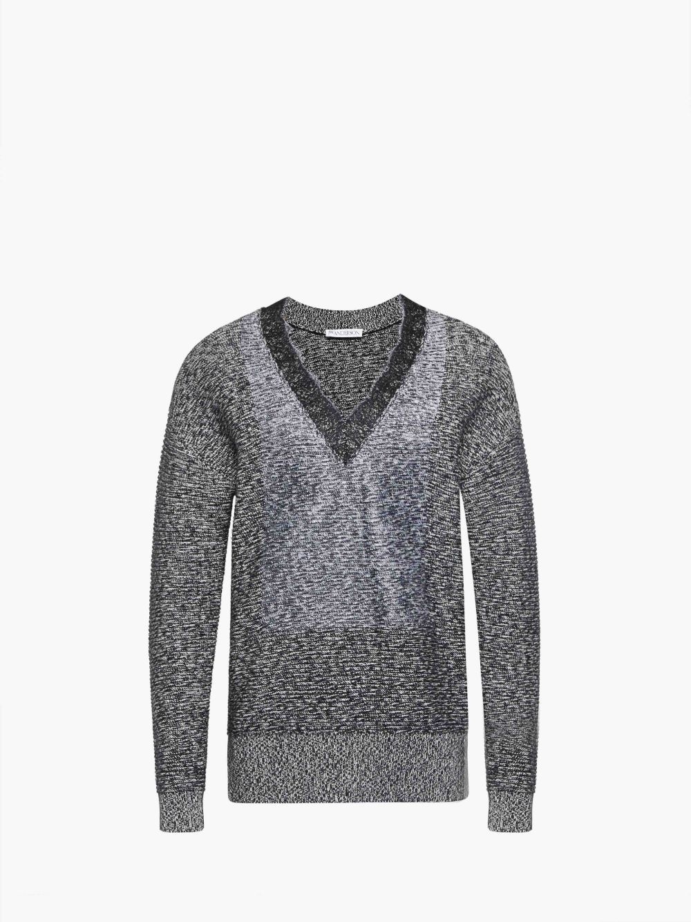 V-NECK LACE TRIM SWEATER - 1
