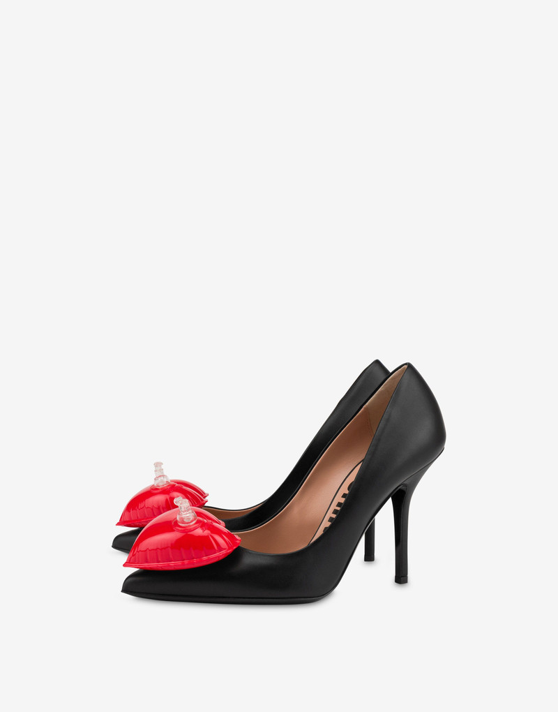INFLATABLE HEART CALFSKIN PUMPS 1