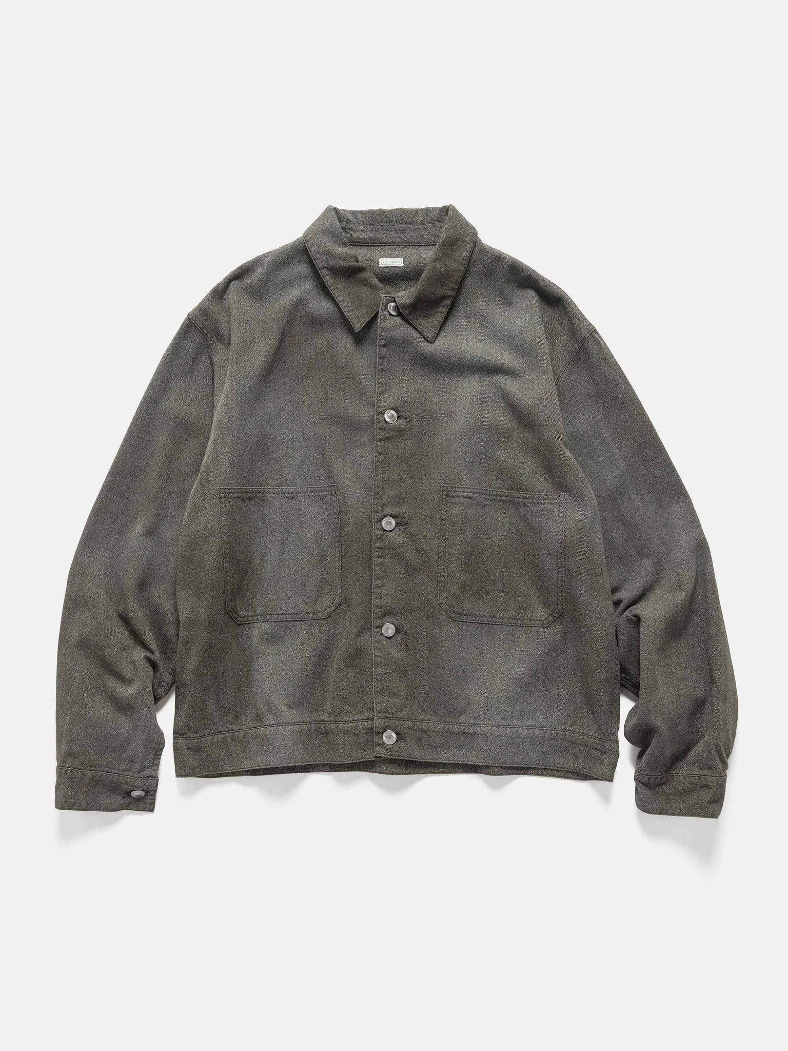 Vintage Black Chambray Work Jacket Black - 1