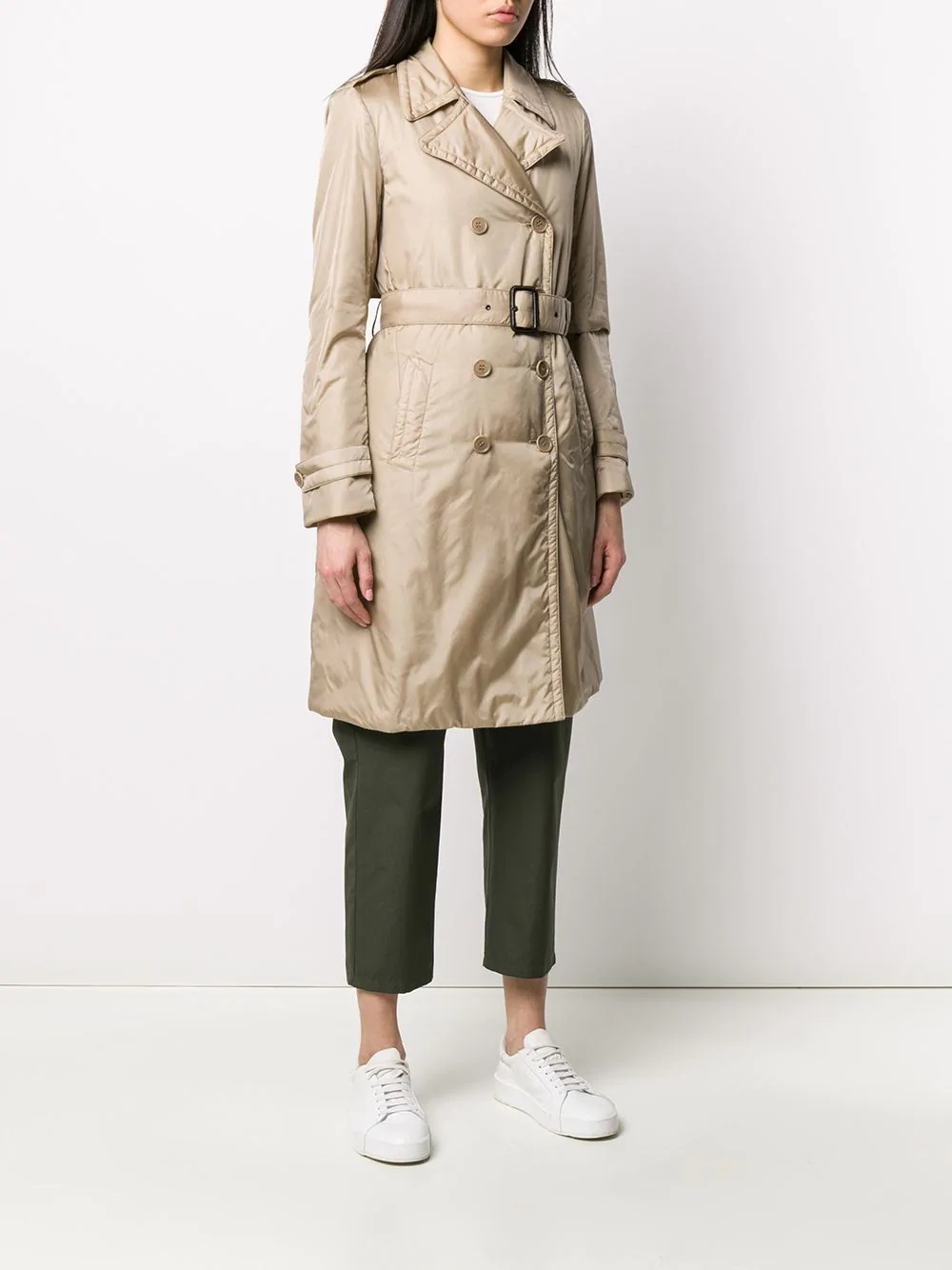 padded trench coat - 3