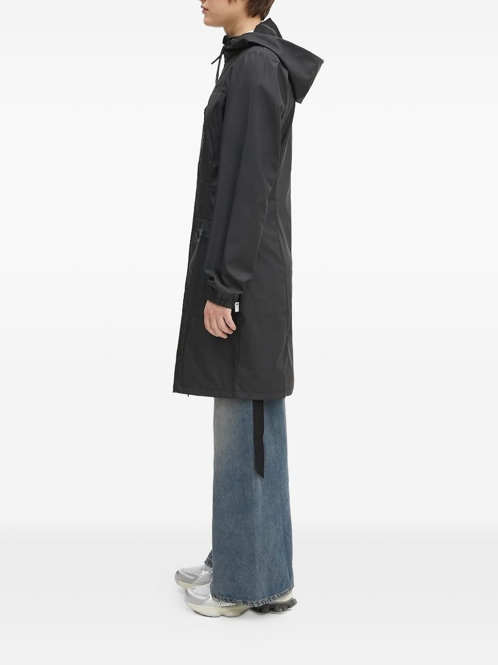 hooded pocketed raincoat - 3