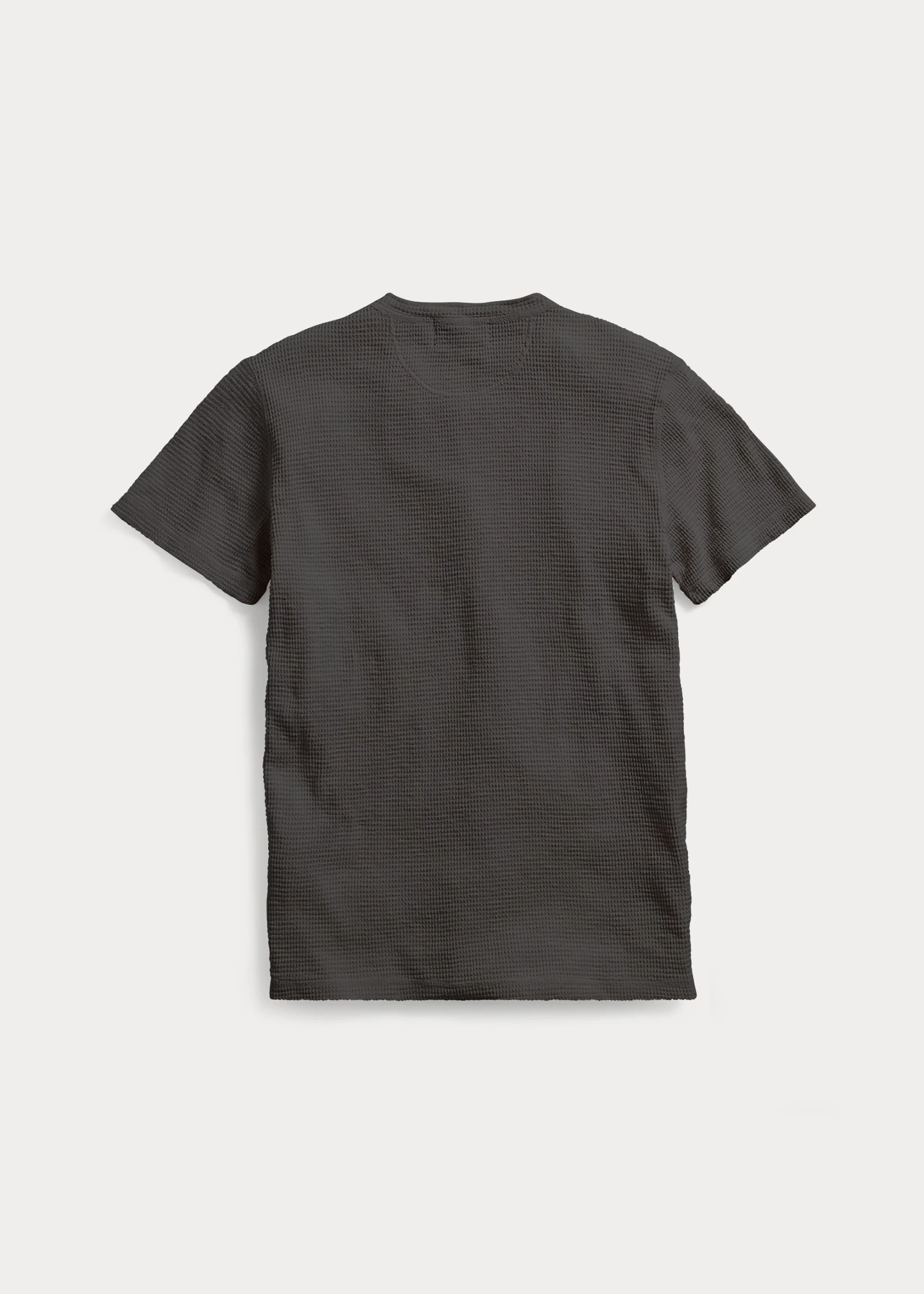 Waffle-Knit Short-Sleeve Henley Shirt - 2