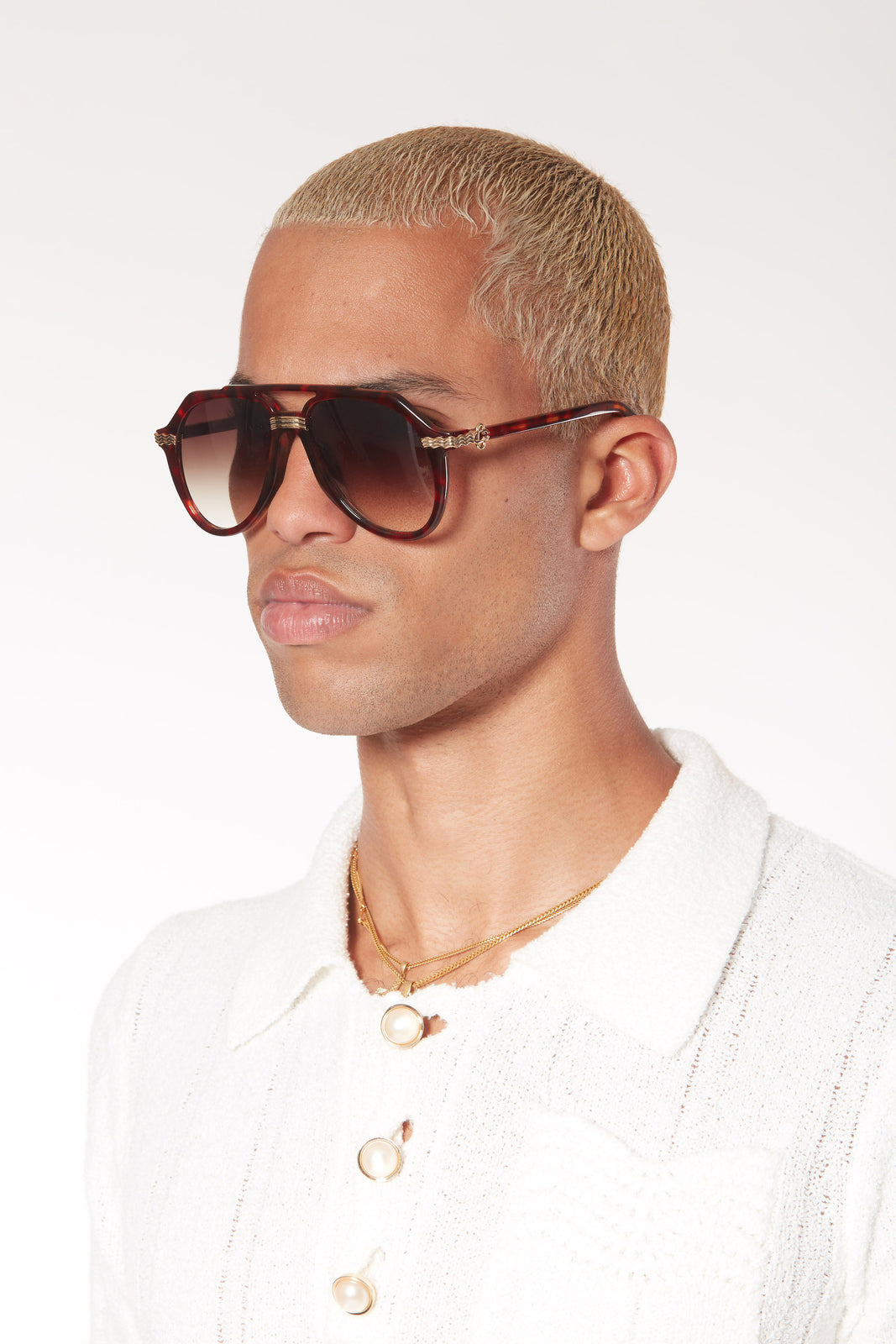Rajio Gold & Brown Sunglasses - 4