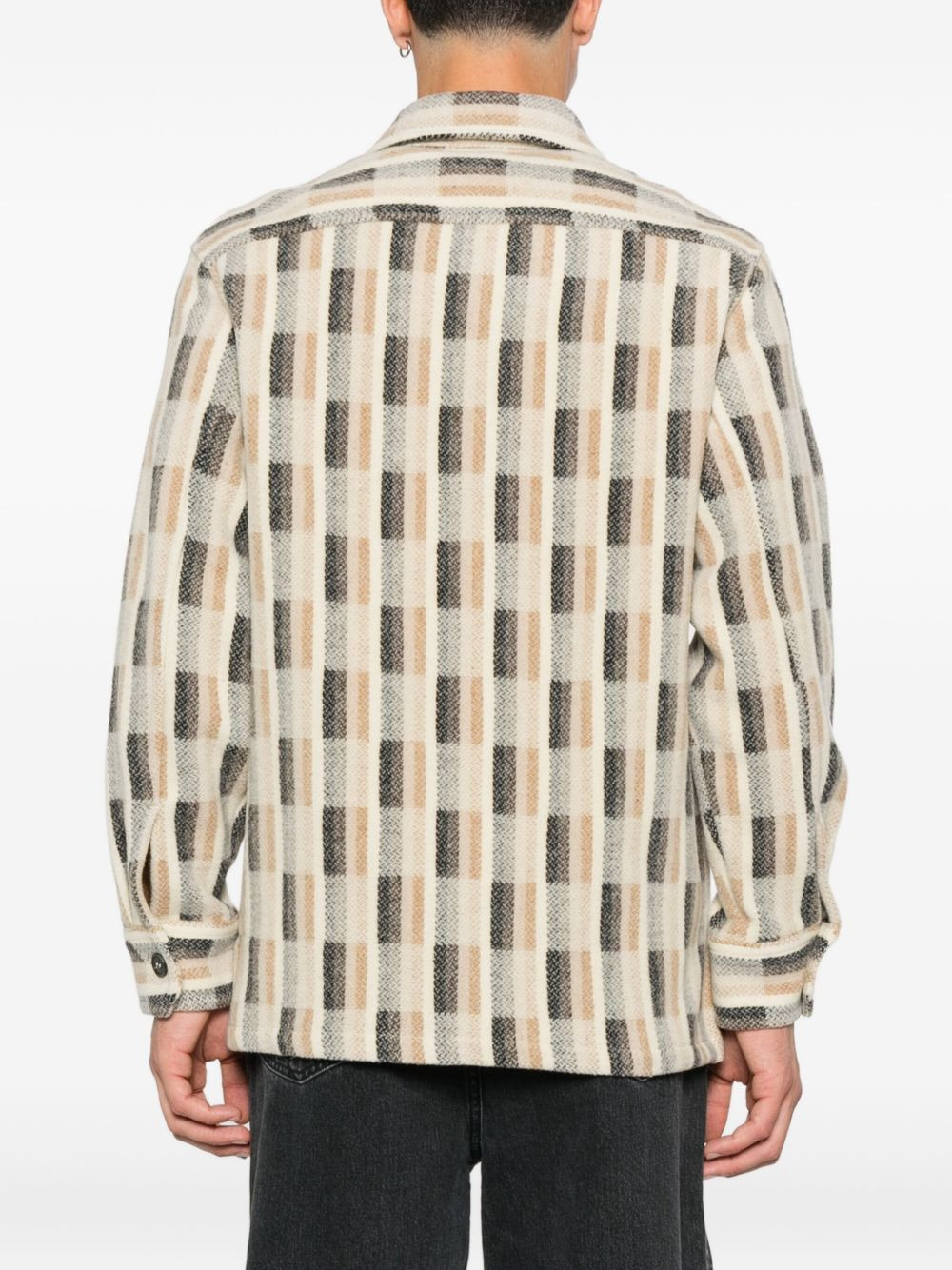 checked wool jacket - 4