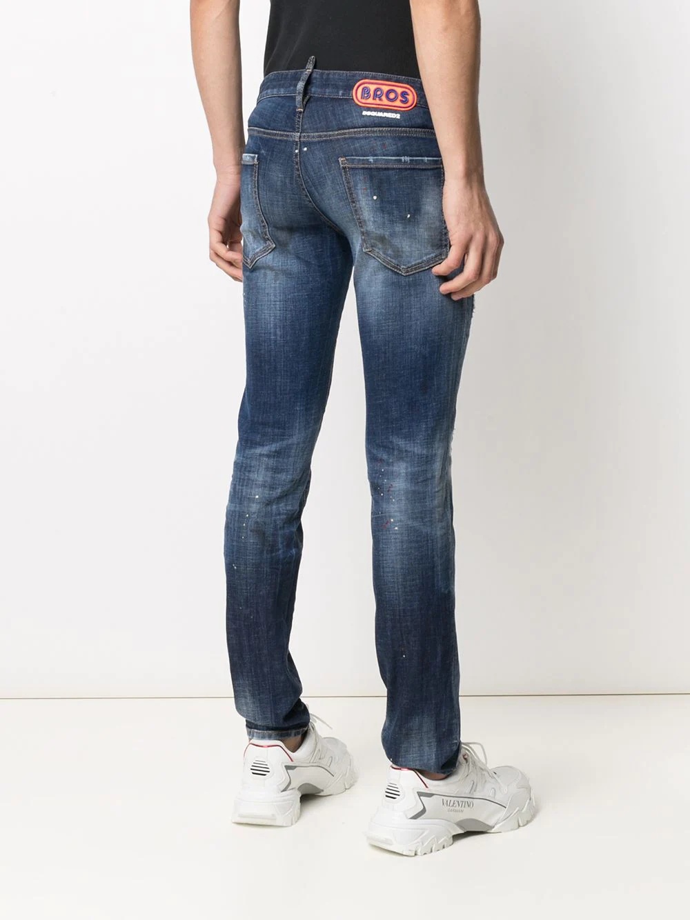 Bros patch distressed jeans - 4