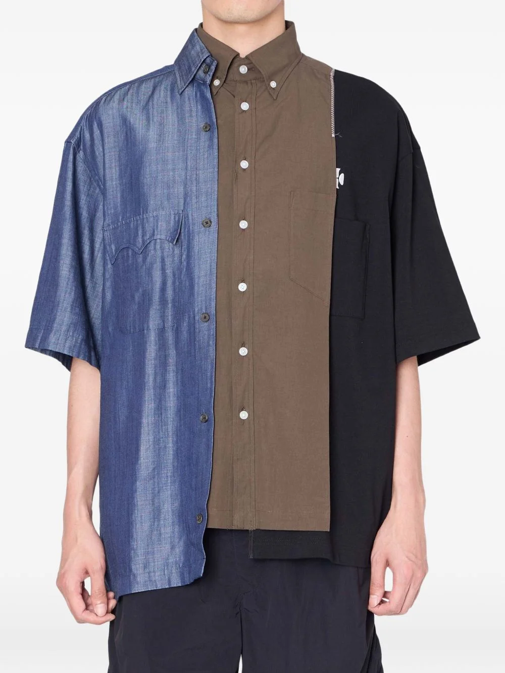 patchwork pocket shirt - 1