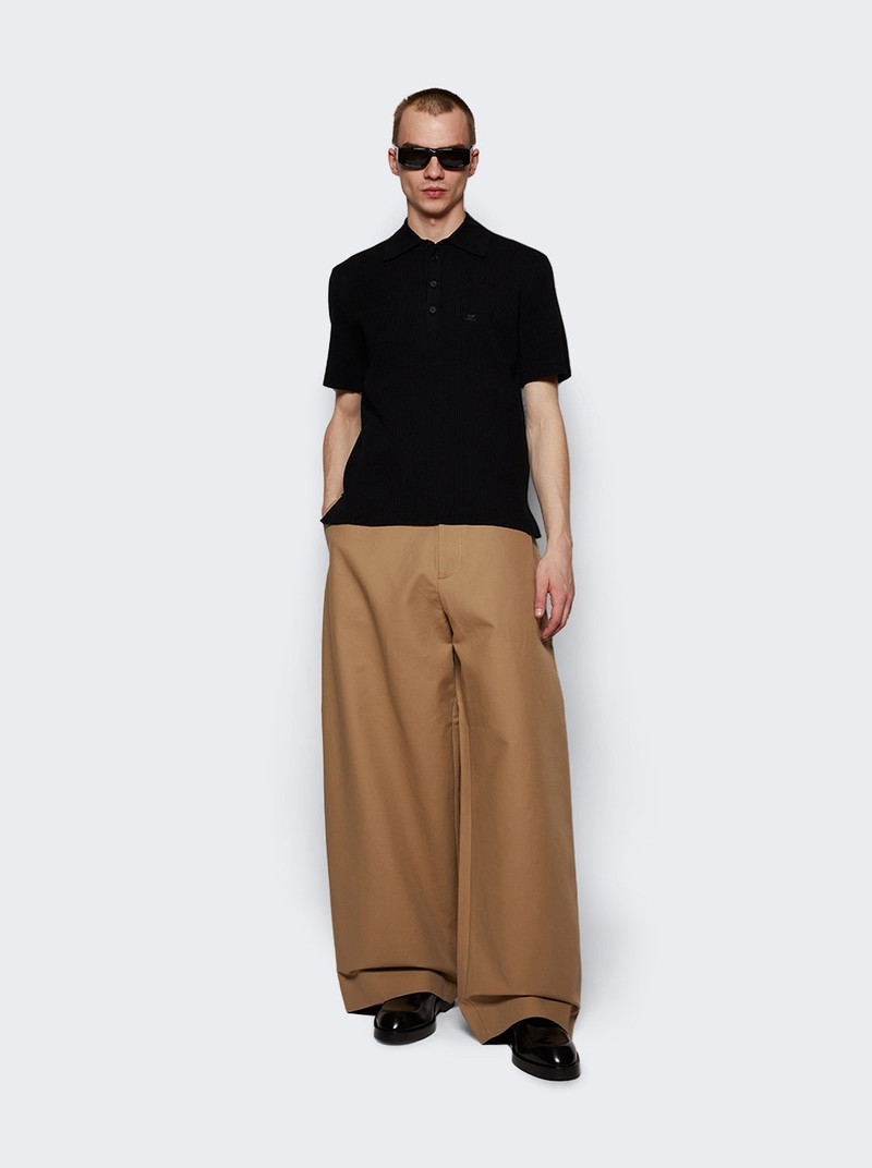 courrèges Rib Knit Polo Shirt Black outlook