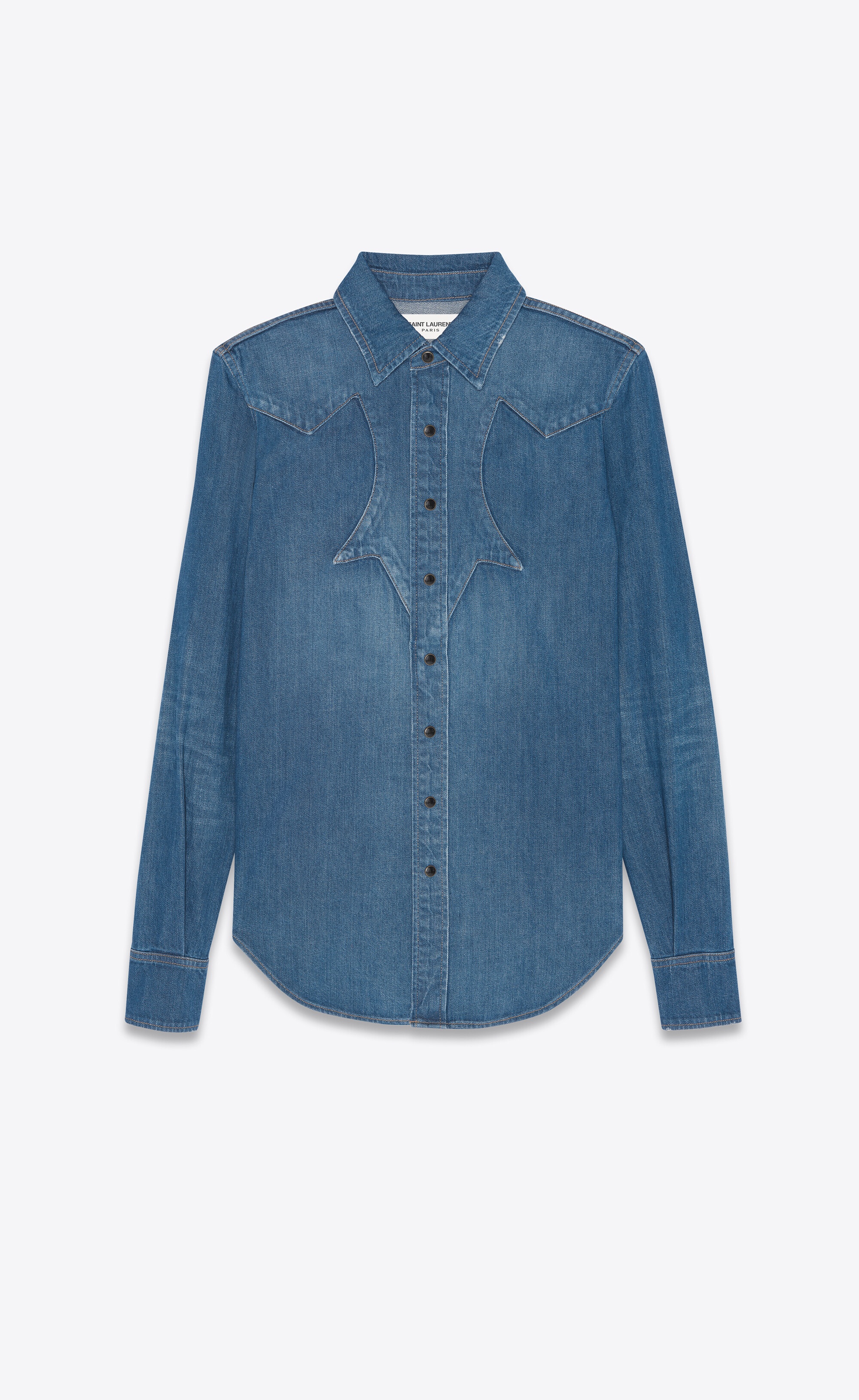 western shirt in francoise blue denim - 1