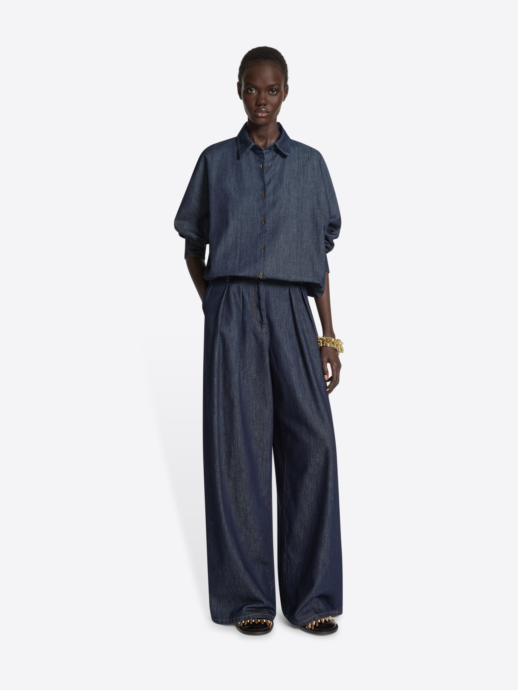 DENIM COCOON SHIRT - 2