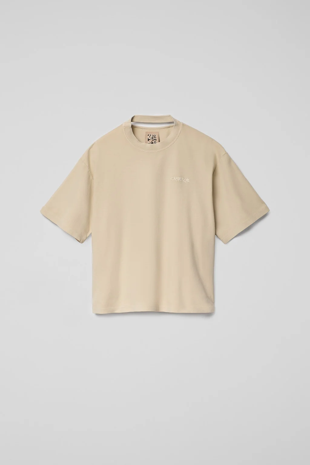 Beige Cotton T-shirt - 1