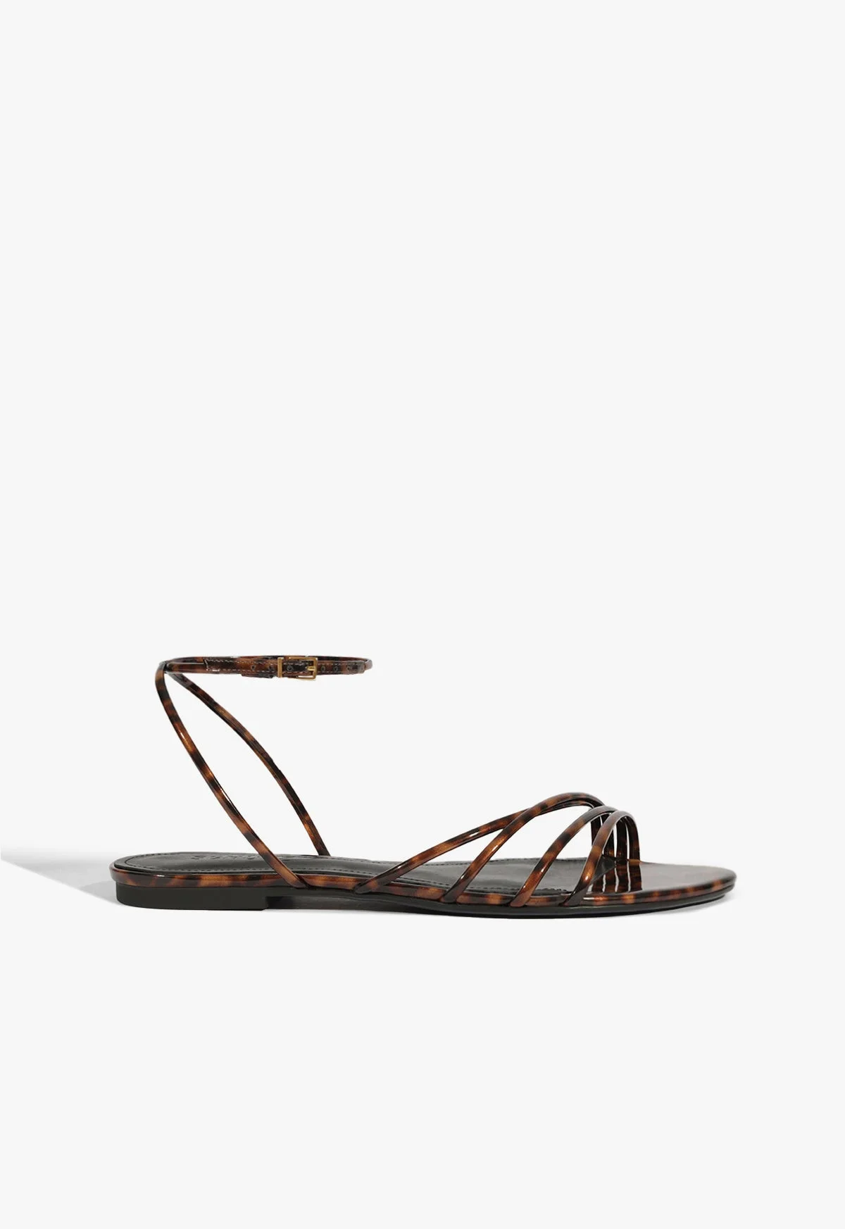 Inez Animal Print Leather Flat Sandal - 1