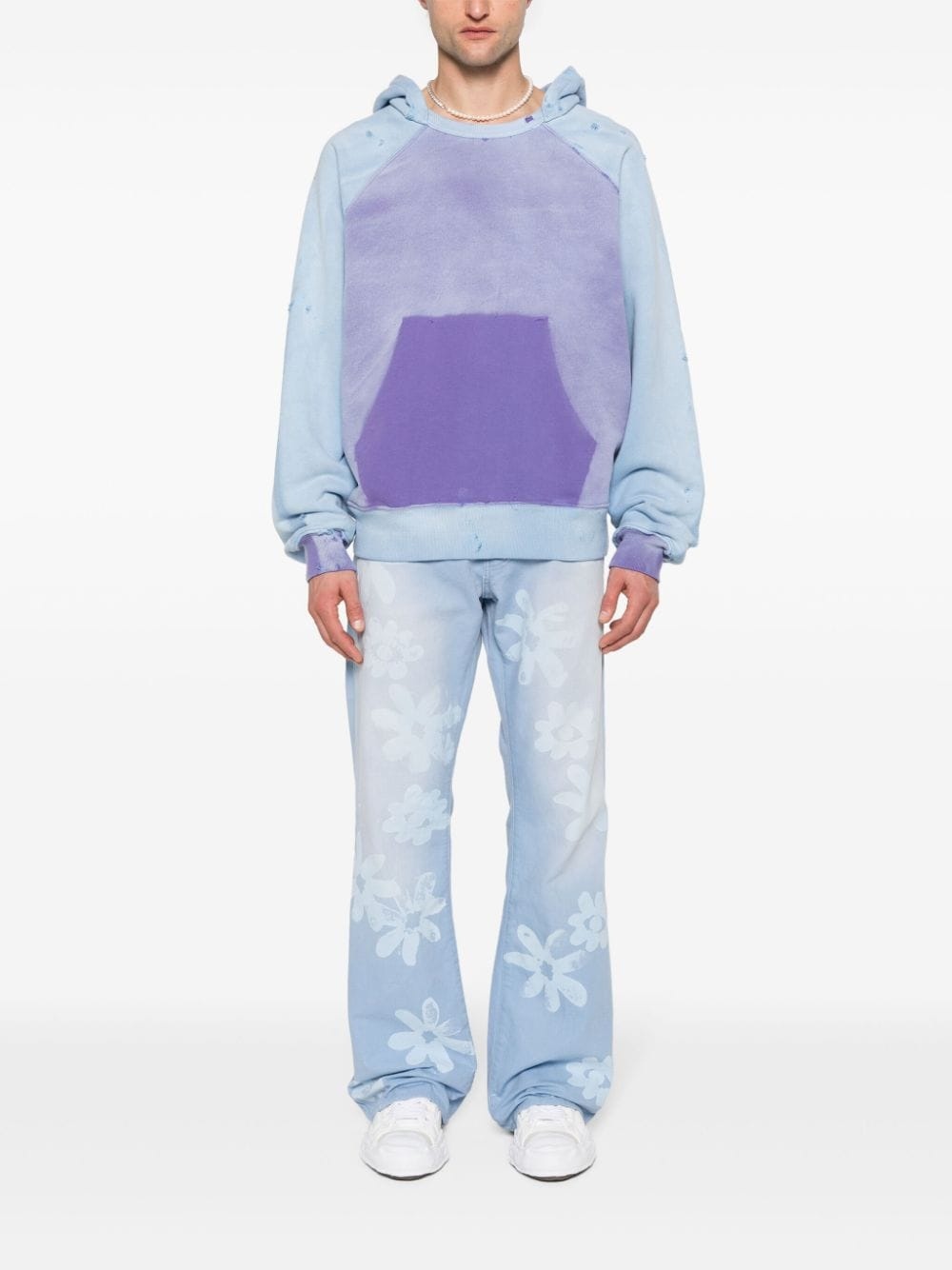 distressed cotton hoodie - 2