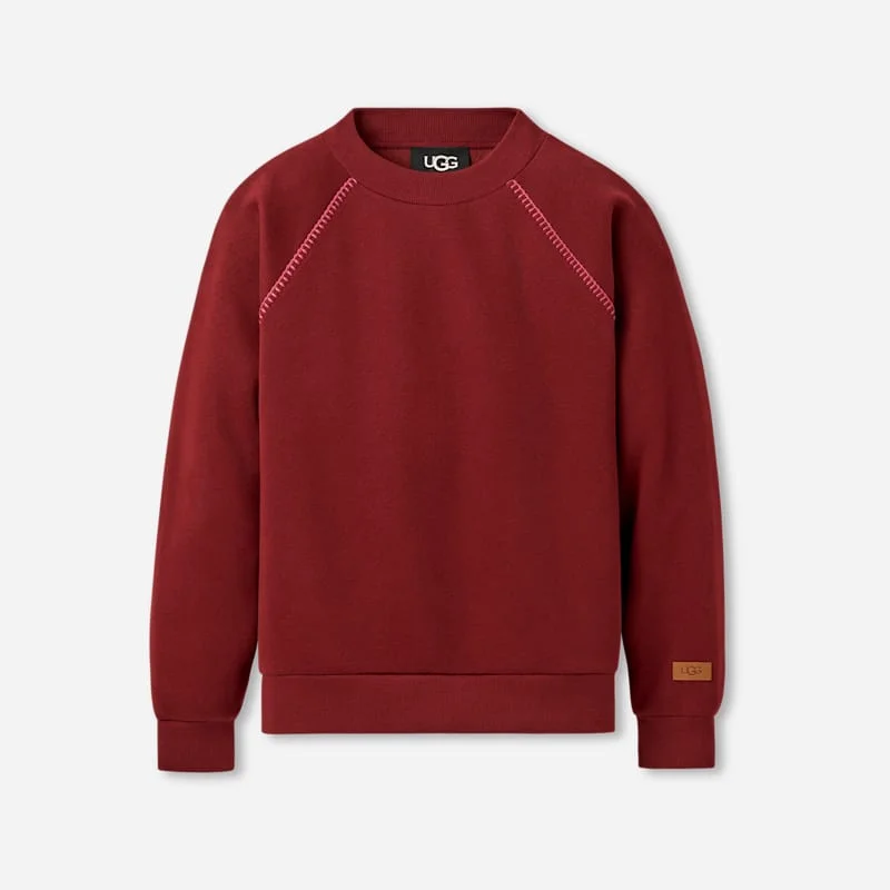 ® Women's Classic Crewneck Cotton Blend/Recycled Materials Tops in Coffee Berry - 1
