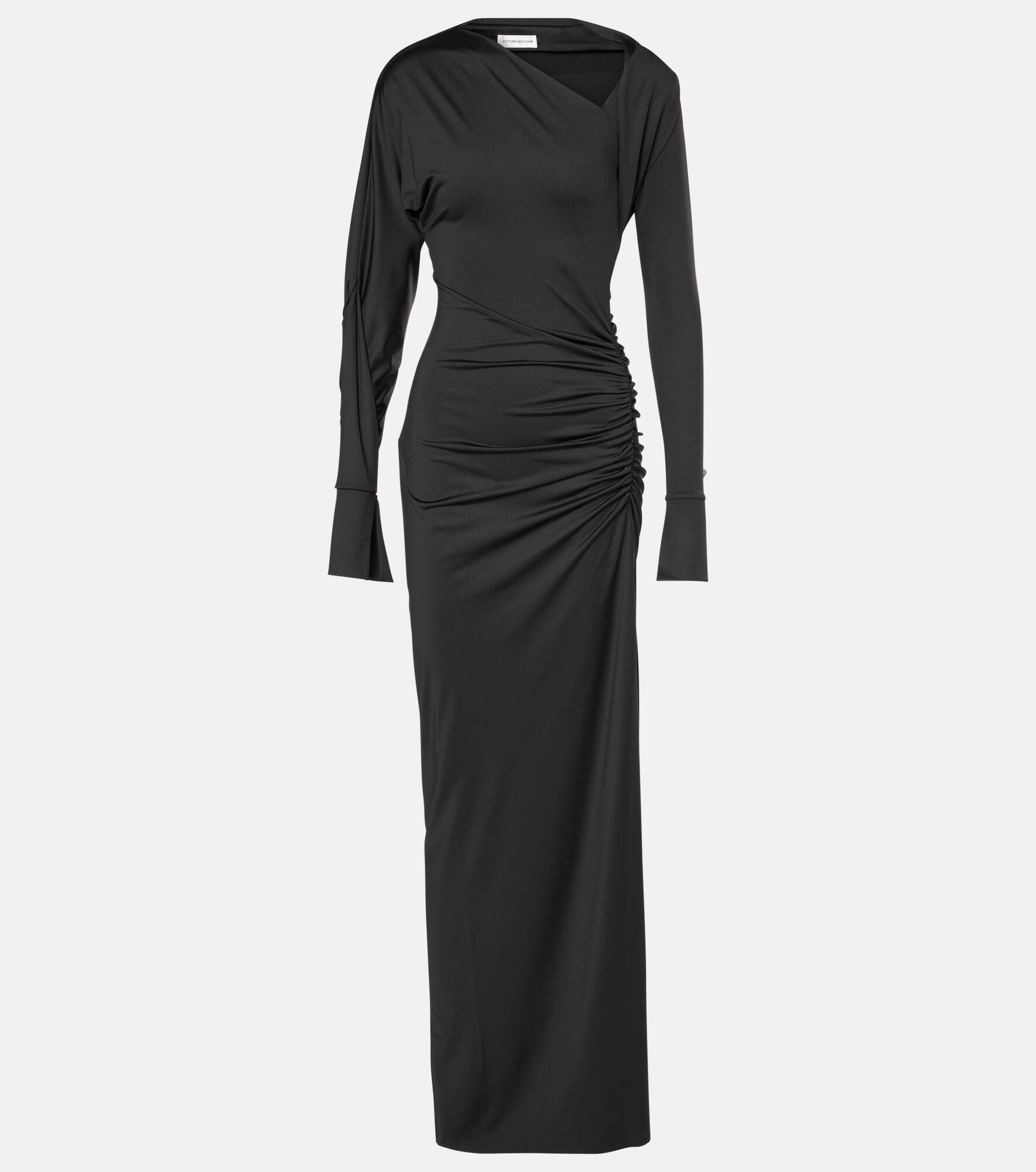 Ruched asymmetric gown - 1