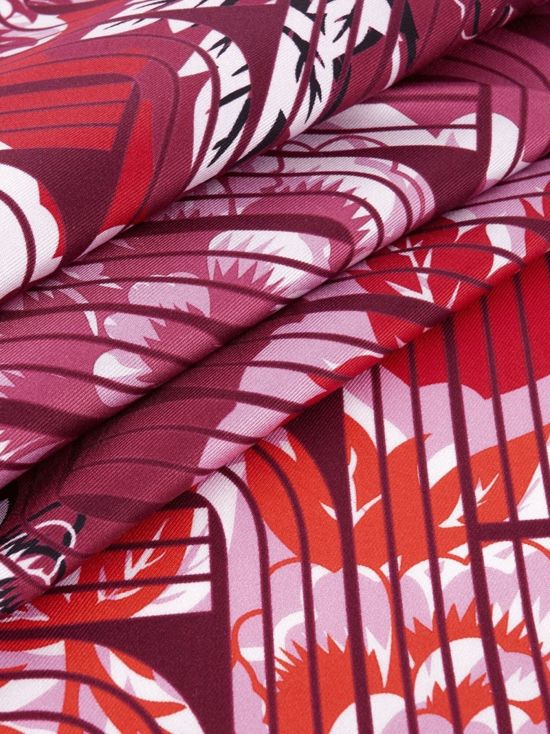 Pivoine Optical-print silk scarf 3