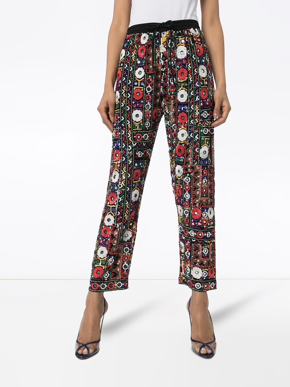 tapered sequinned trousers - 3